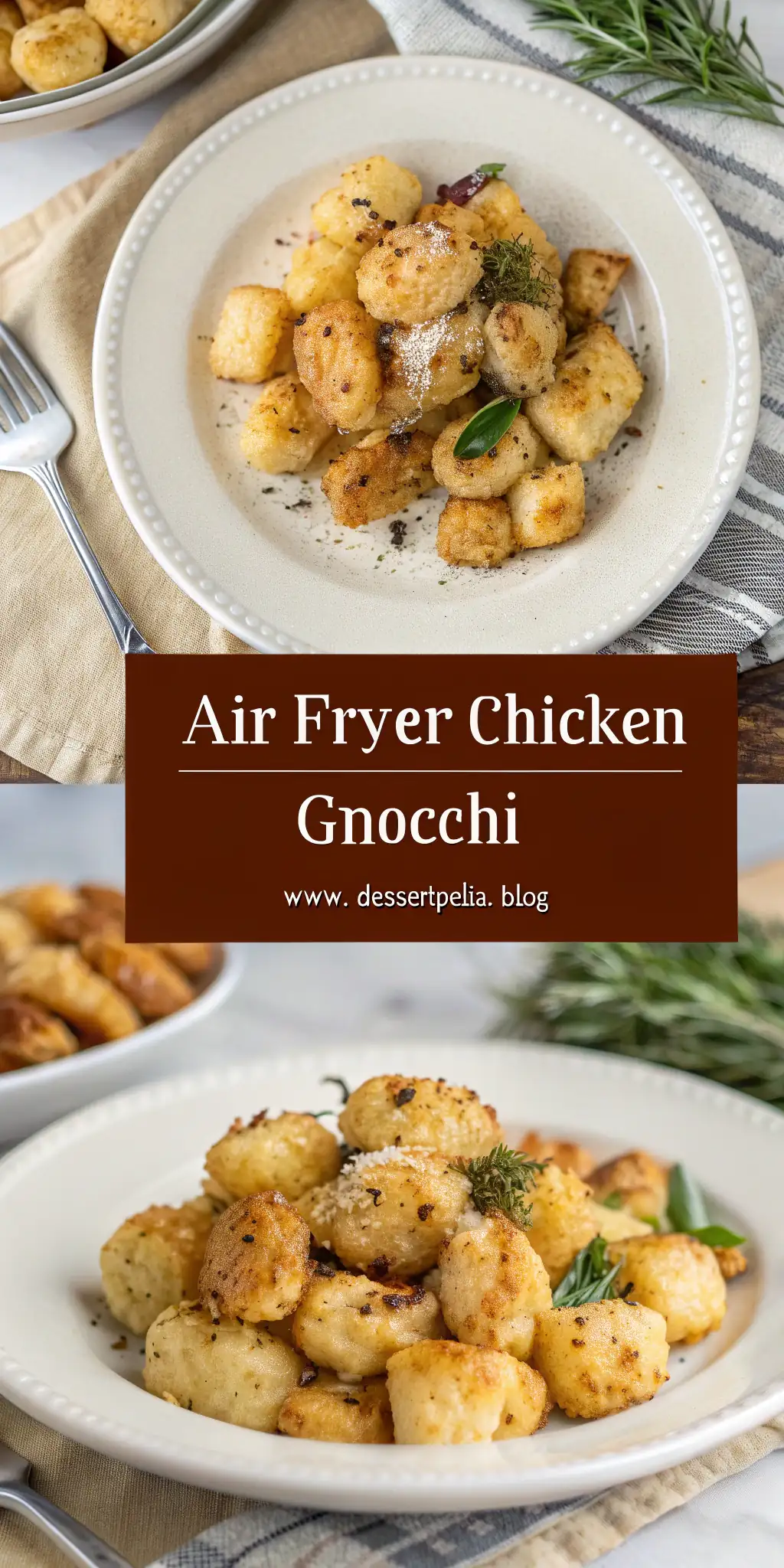Pinterest image 1 for Air Fryer Chicken Gnocchi
