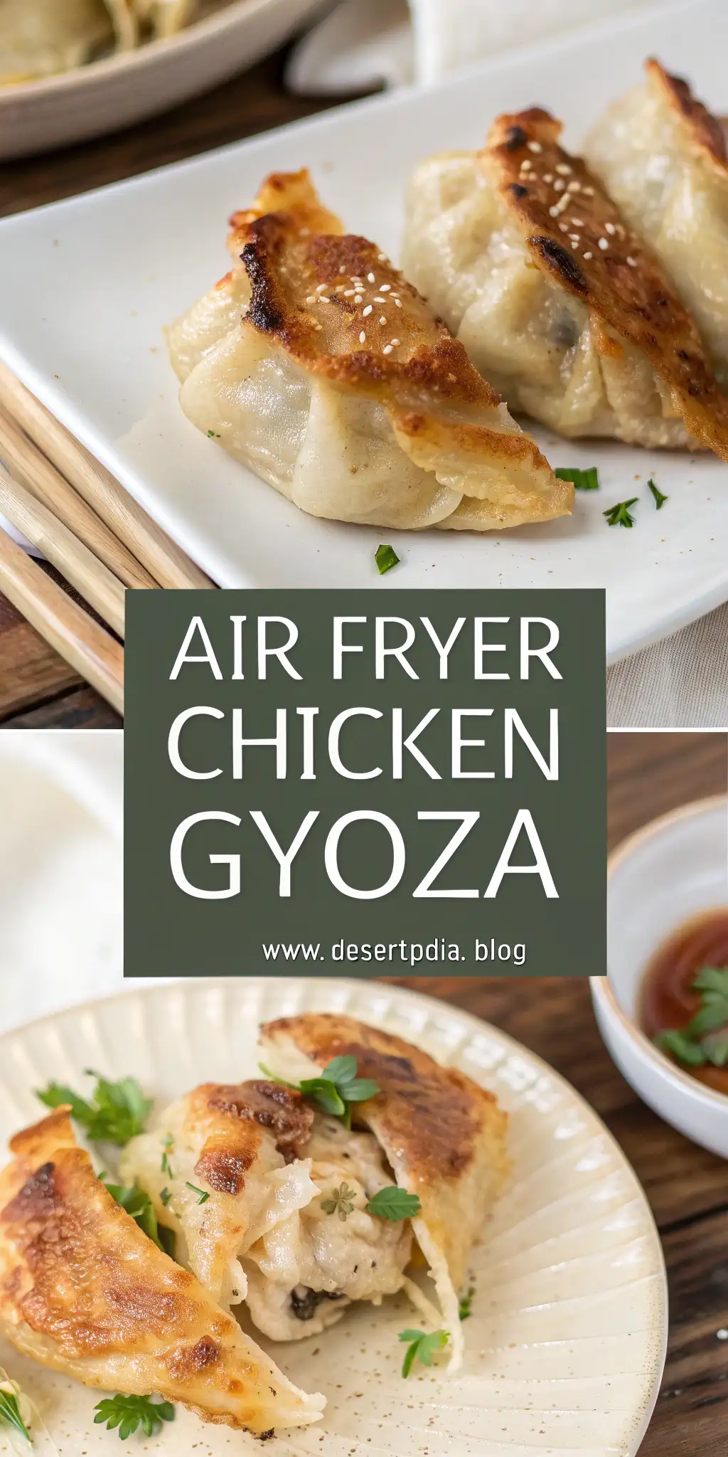 Pinterest image 1 for Air Fryer Chicken Gyoza
