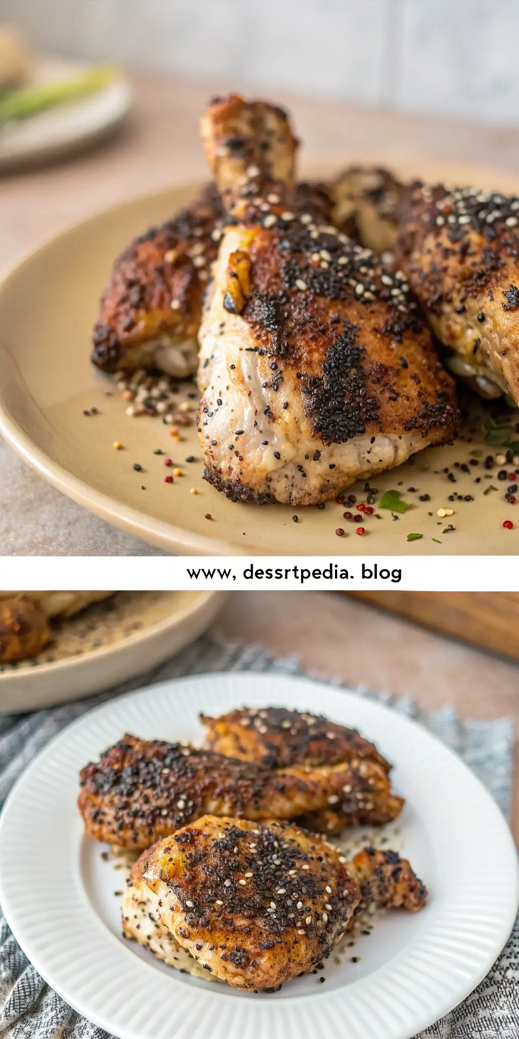 Pinterest image 1 for Air Fryer Chicken Poppy Seeds