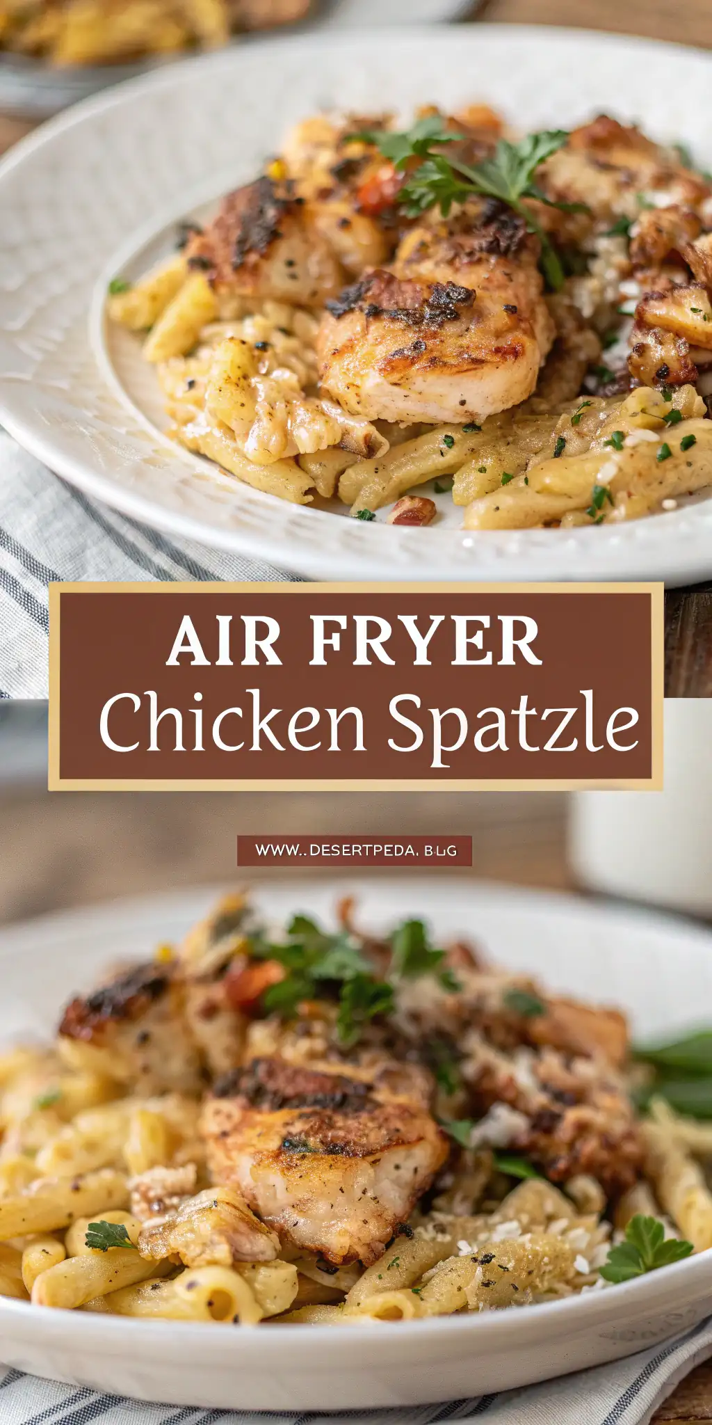 Pinterest image 1 for Air Fryer Chicken Spätzle