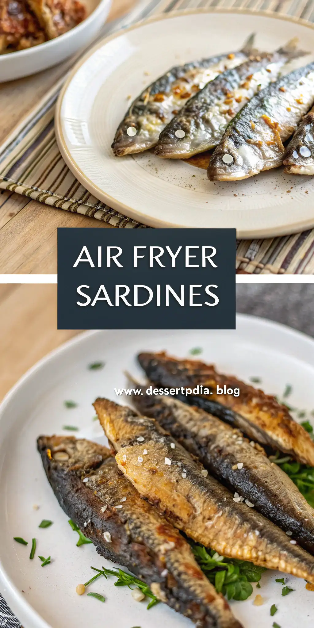 Pinterest image 2 for Air Fryer Sardines