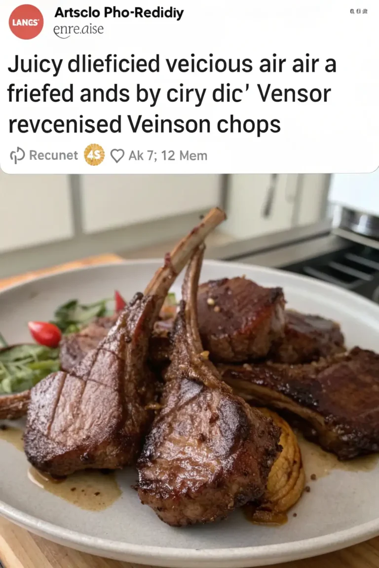 A delicious plate of Air Fryer Venison Chops