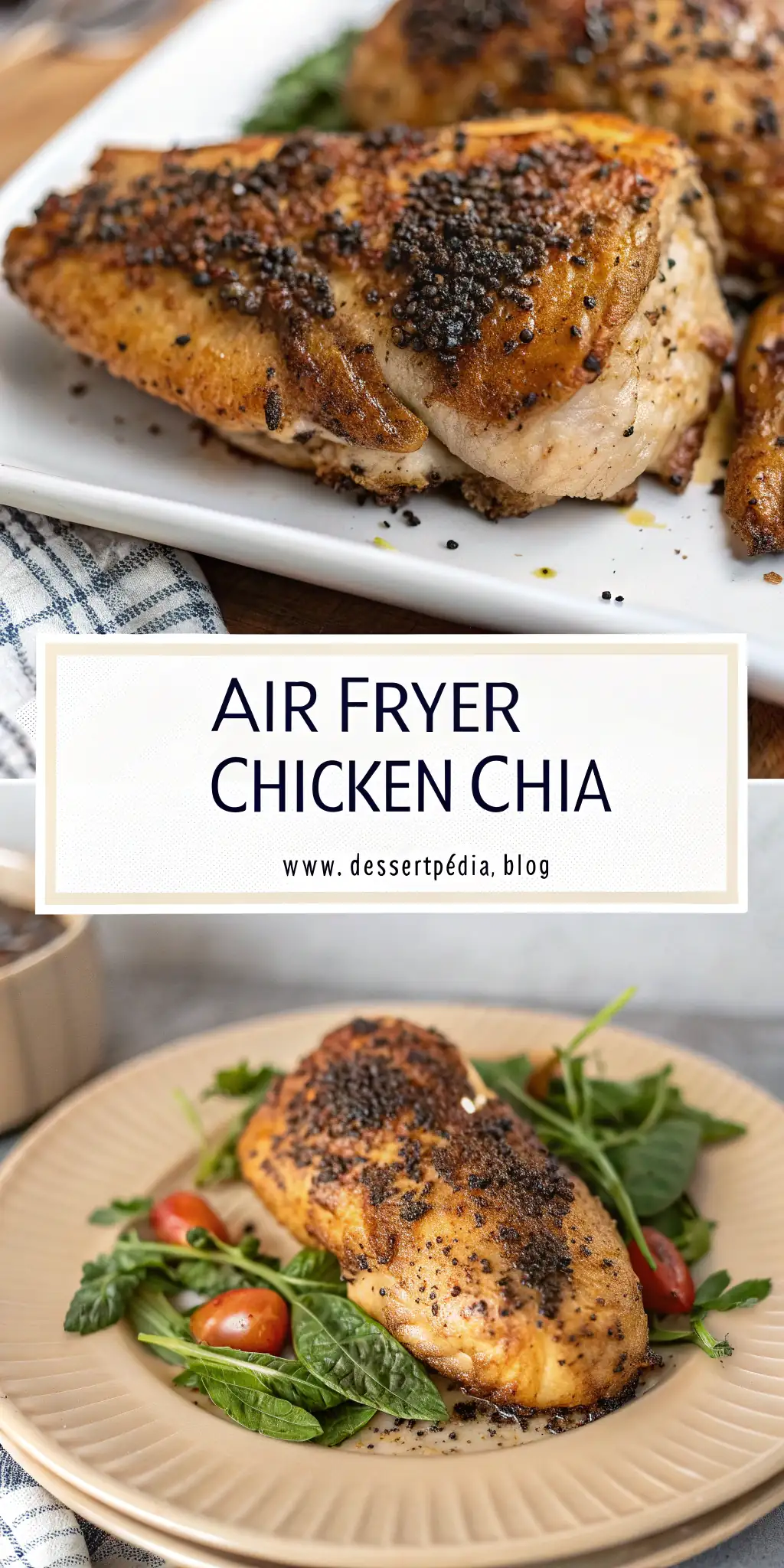Pinterest image 1 for Air Fryer Chicken Chia