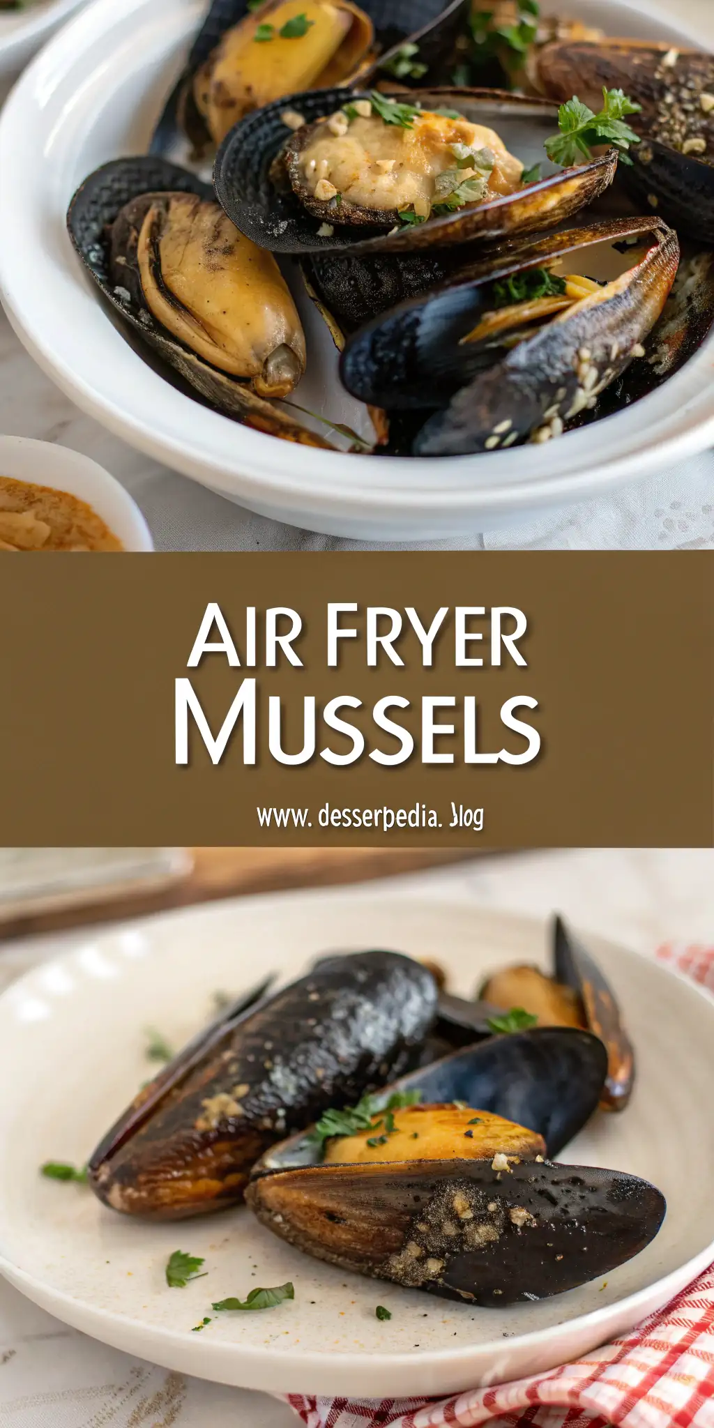 Pinterest image 2 for Air Fryer Mussels