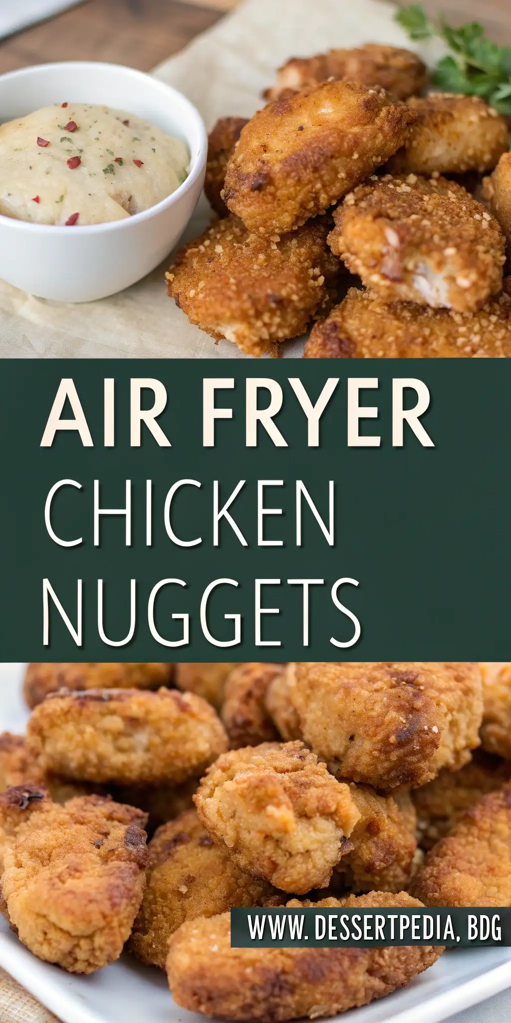 Pinterest image 2 for Air Fryer Chicken Nuggets