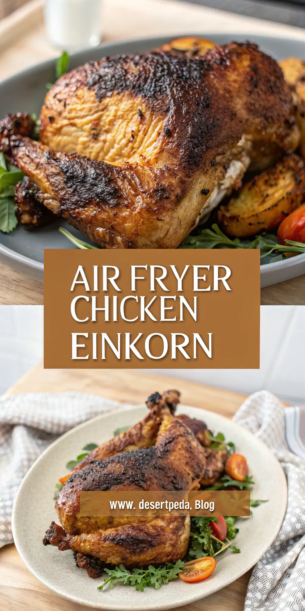 Pinterest image 2 for Air Fryer Chicken Einkorn