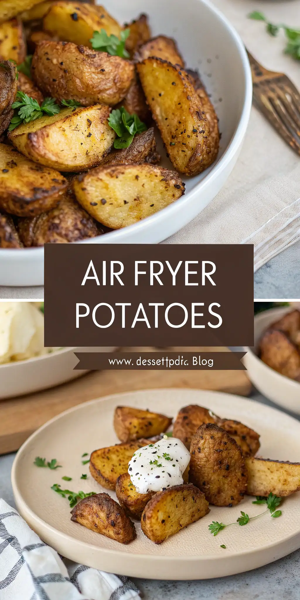 Pinterest image 1 for Air Fryer Potatoes