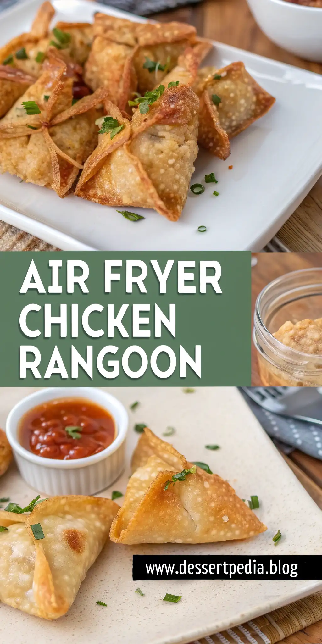 Pinterest image 1 for Air Fryer Chicken Rangoon