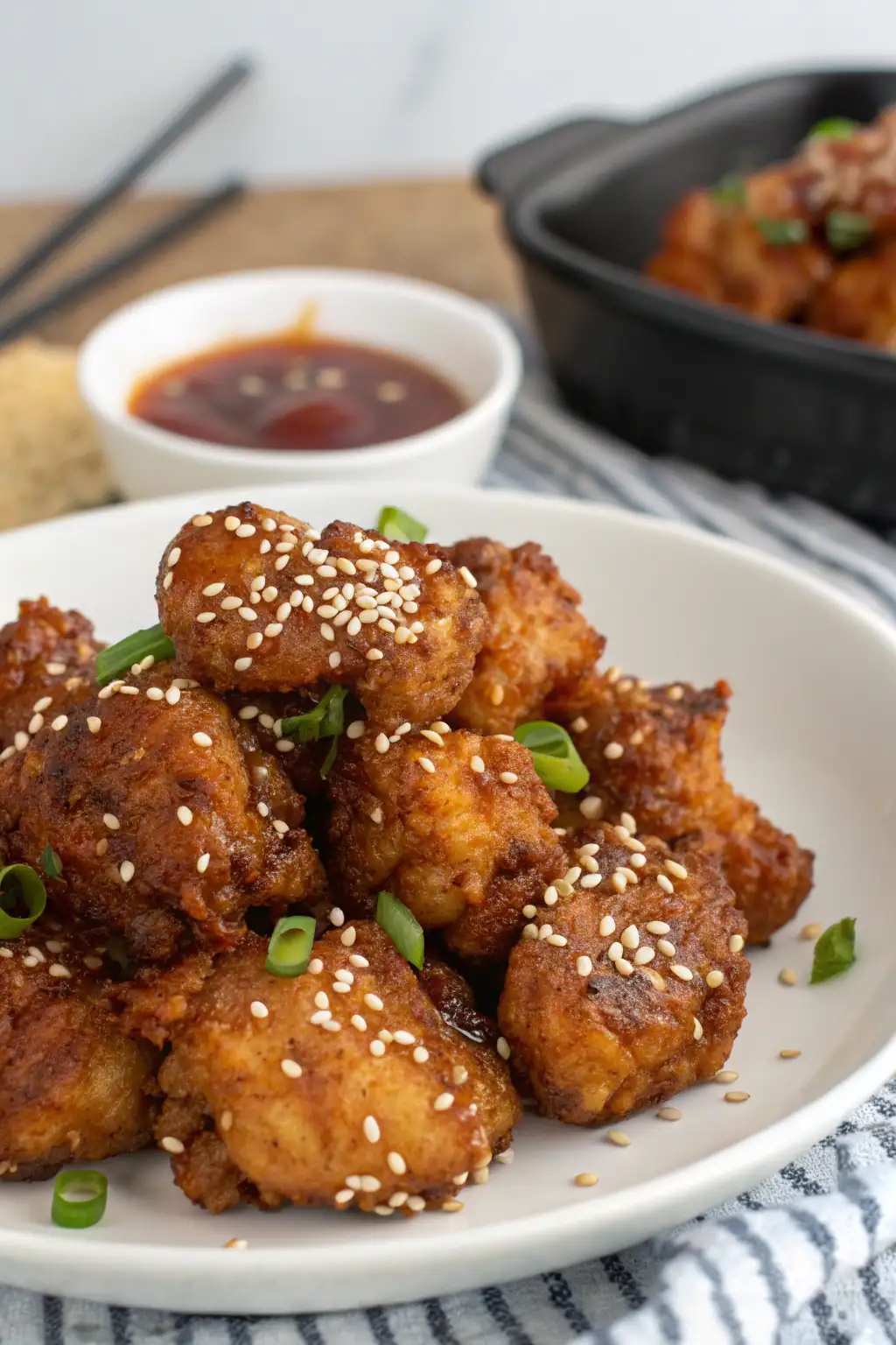 A delicious plate of Air Fryer Chicken Sesame
