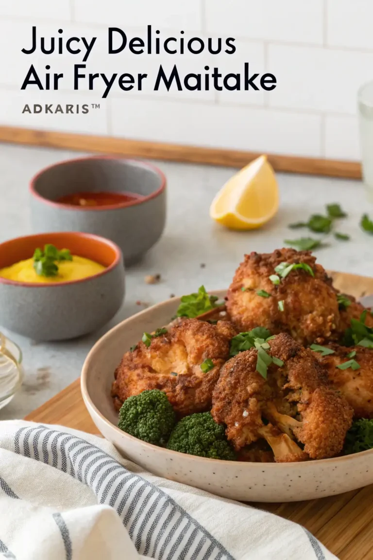 A delicious plate of Air Fryer Maitake