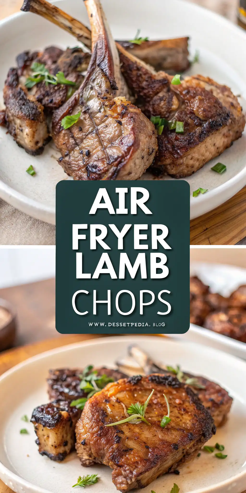 Pinterest image 1 for Air Fryer Lamb Chops