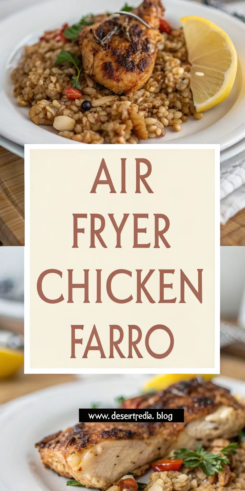 Pinterest image 2 for Air Fryer Chicken Farro