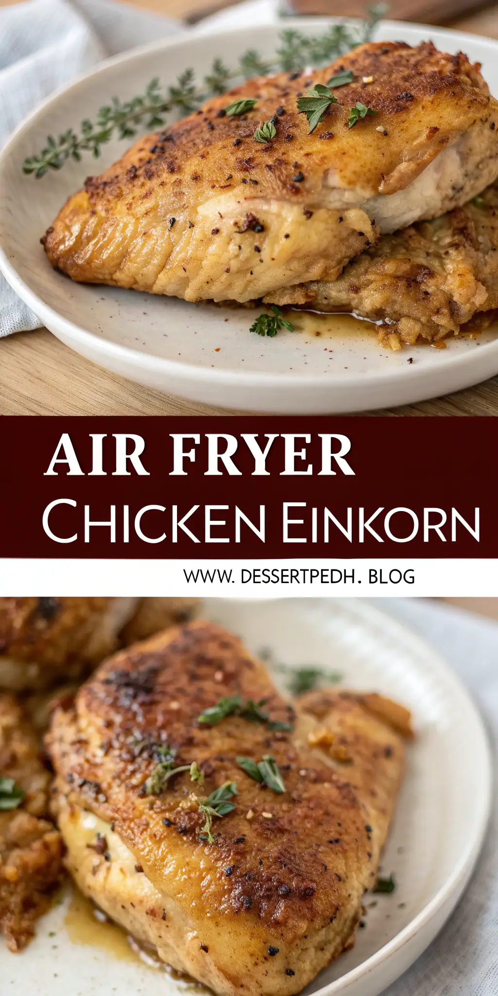 Pinterest image 1 for Air Fryer Chicken Einkorn