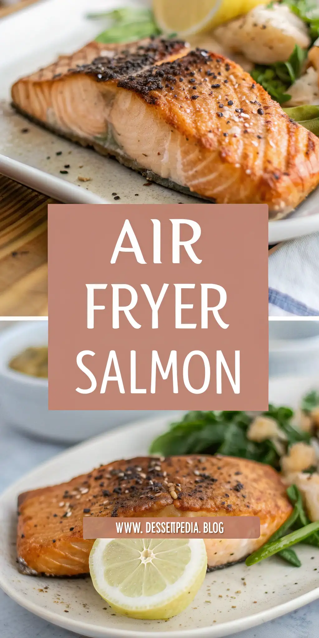 Pinterest image 1 for Air Fryer Salmon