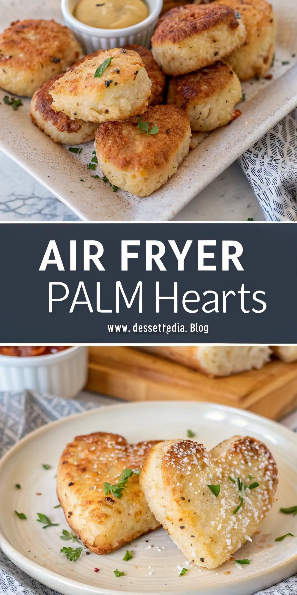 Pinterest image 2 for Air Fryer Palm Hearts