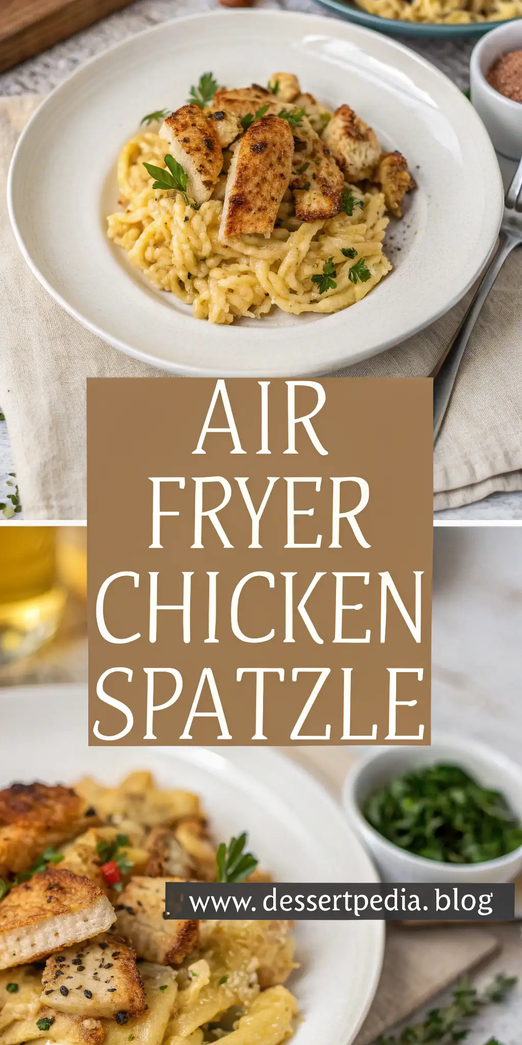Pinterest image 2 for Air Fryer Chicken Spätzle