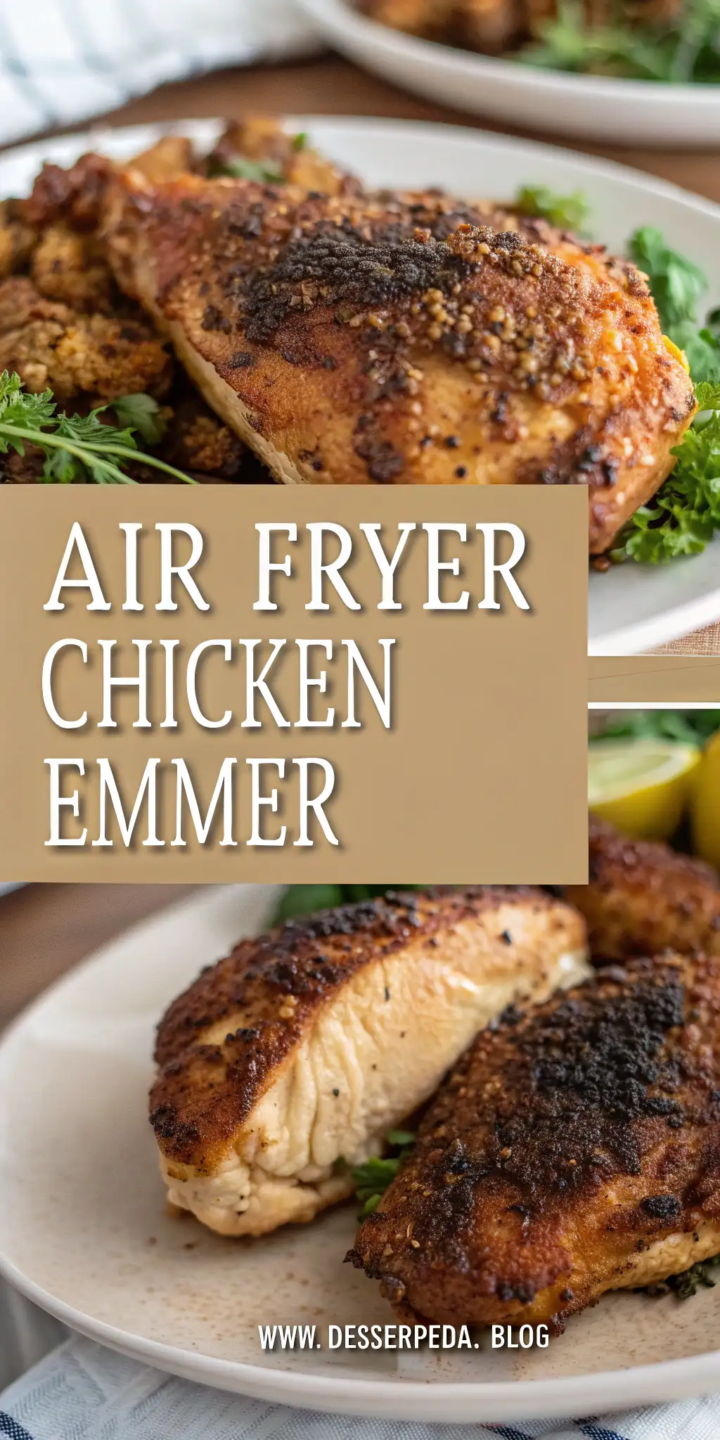 Pinterest image 2 for Air Fryer Chicken Emmer
