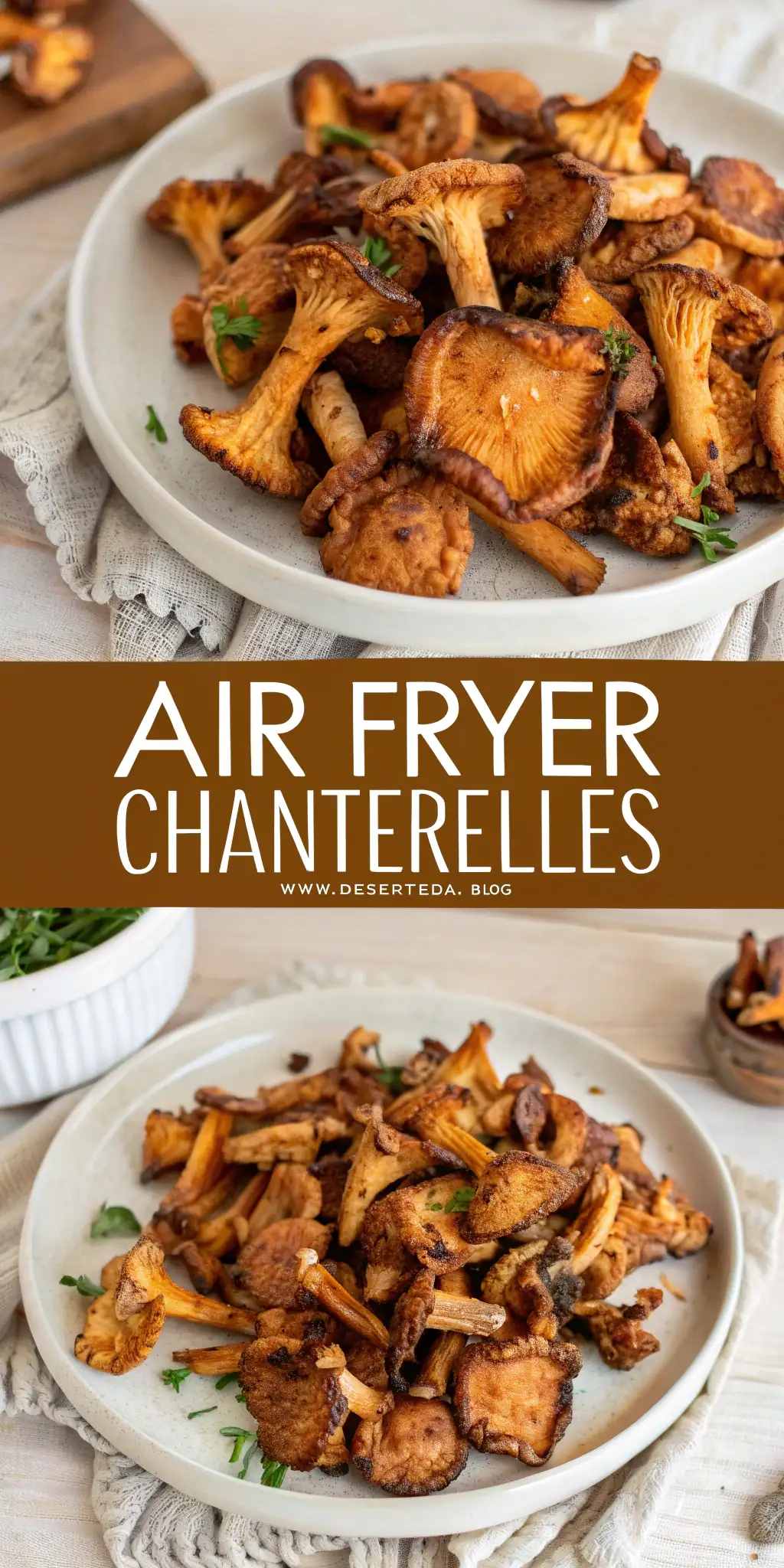 Pinterest image 2 for Air Fryer Chanterelles