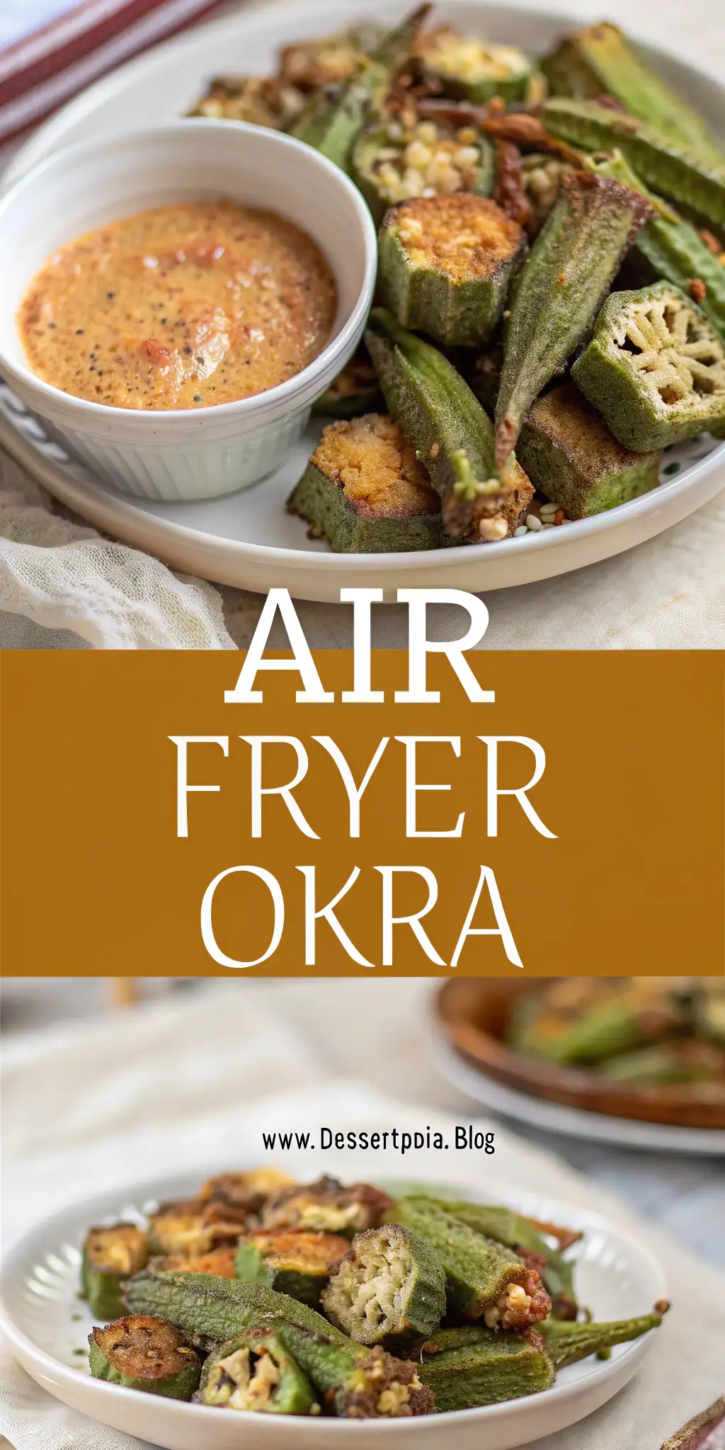 Pinterest image 2 for Air Fryer Okra