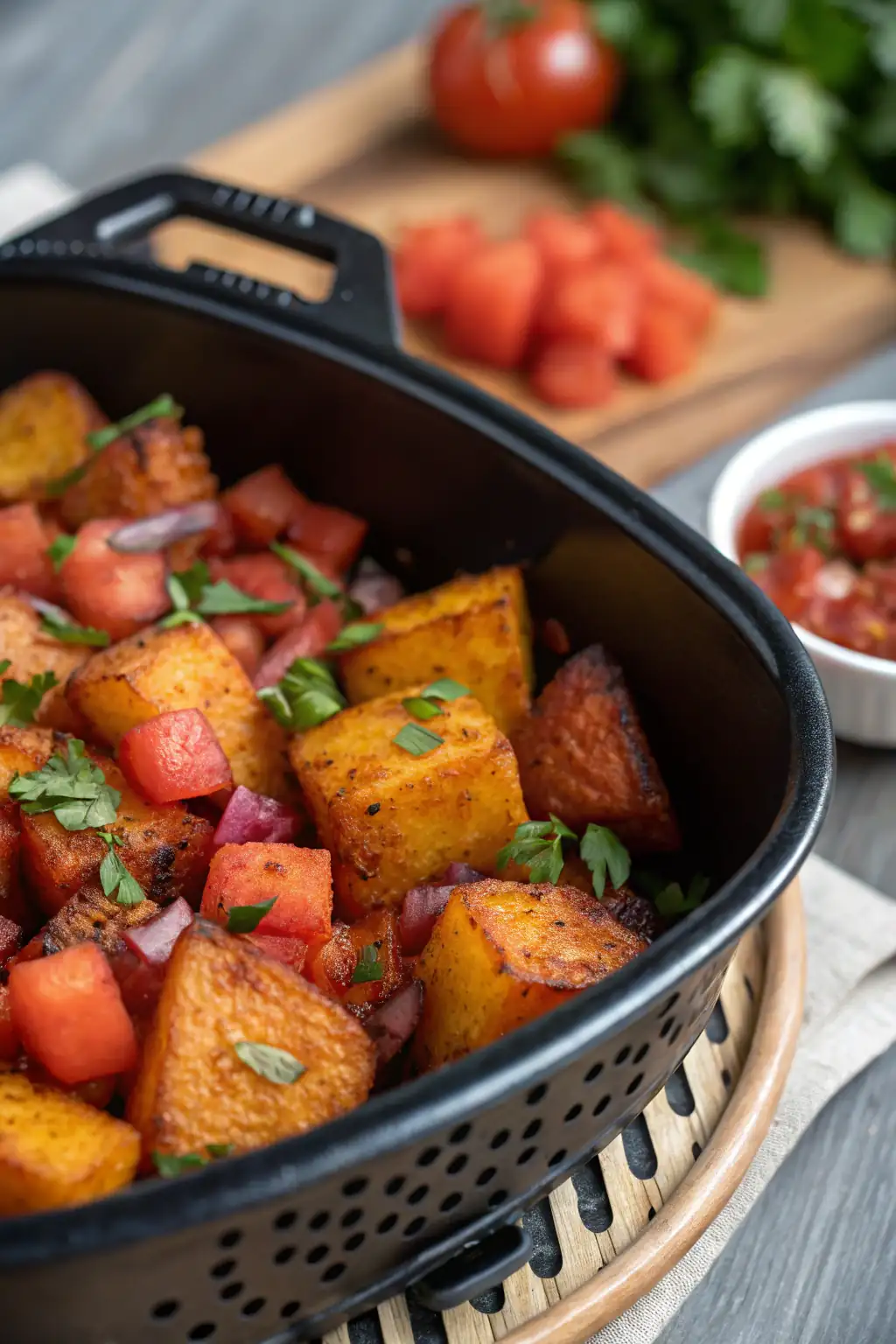 A delicious plate of Air Fryer Ulluco