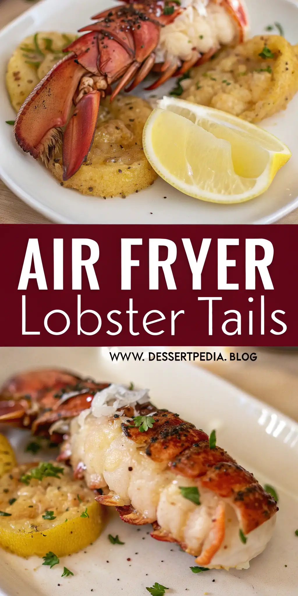 Pinterest image 2 for Air Fryer Lobster Tails