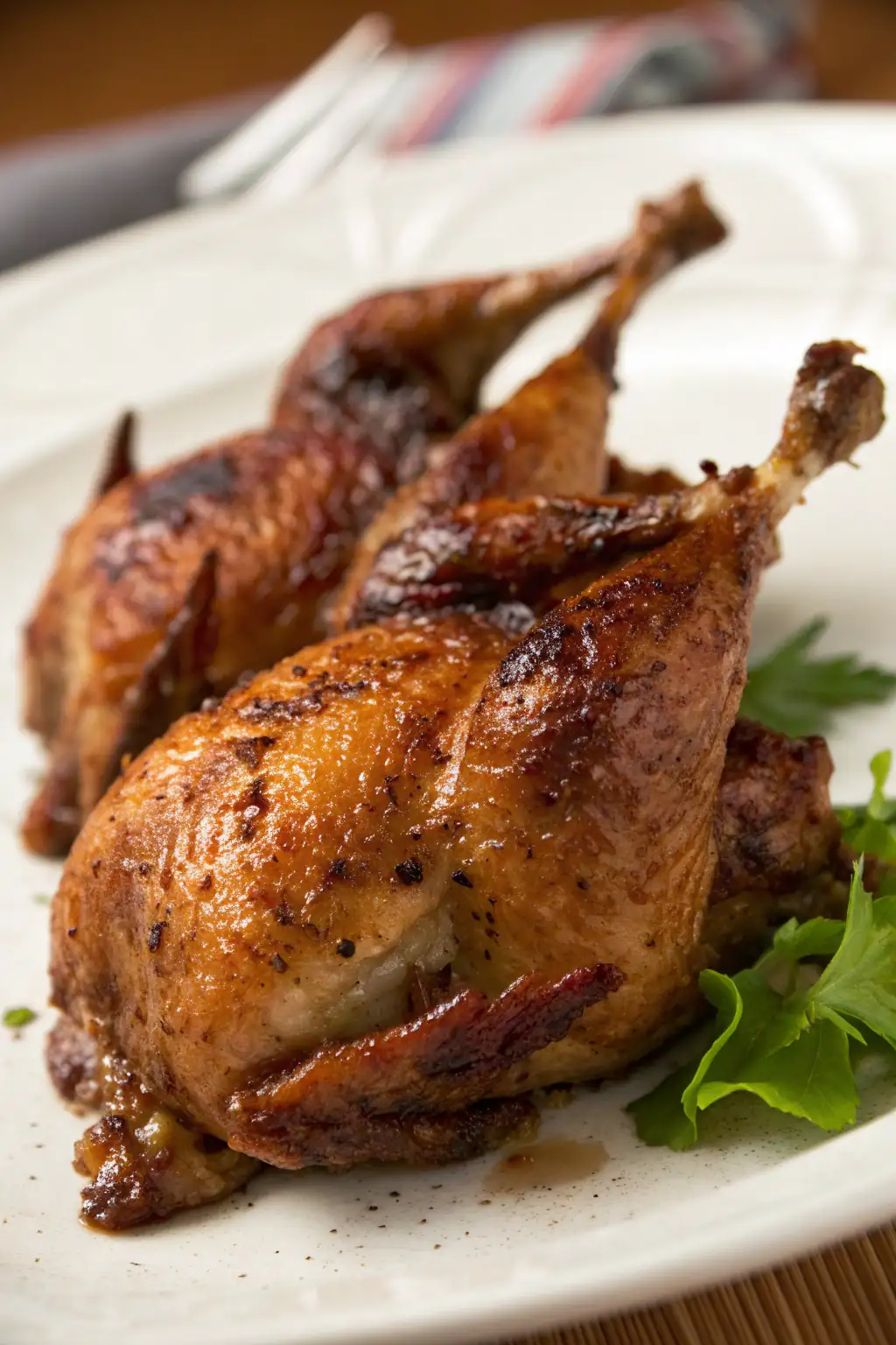A delicious plate of Air Fryer Quail