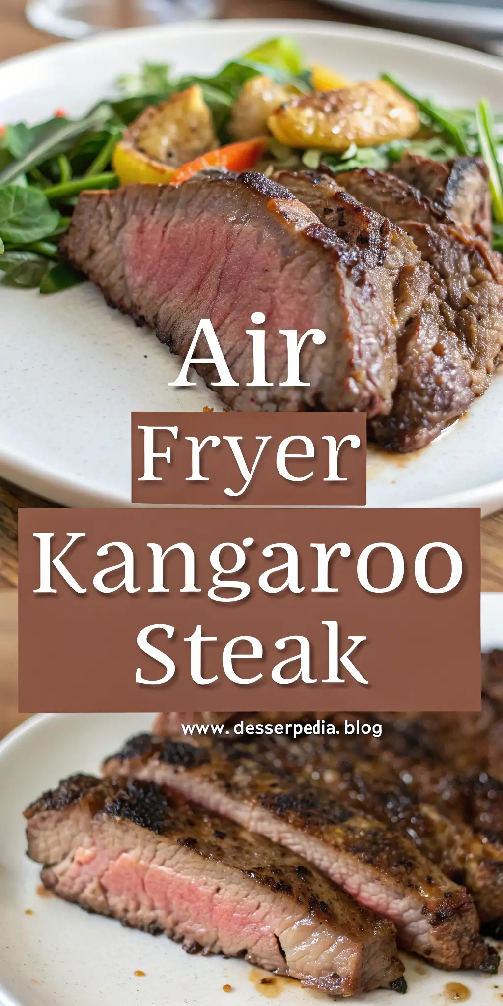 Pinterest image 1 for Air Fryer Kangaroo Steak