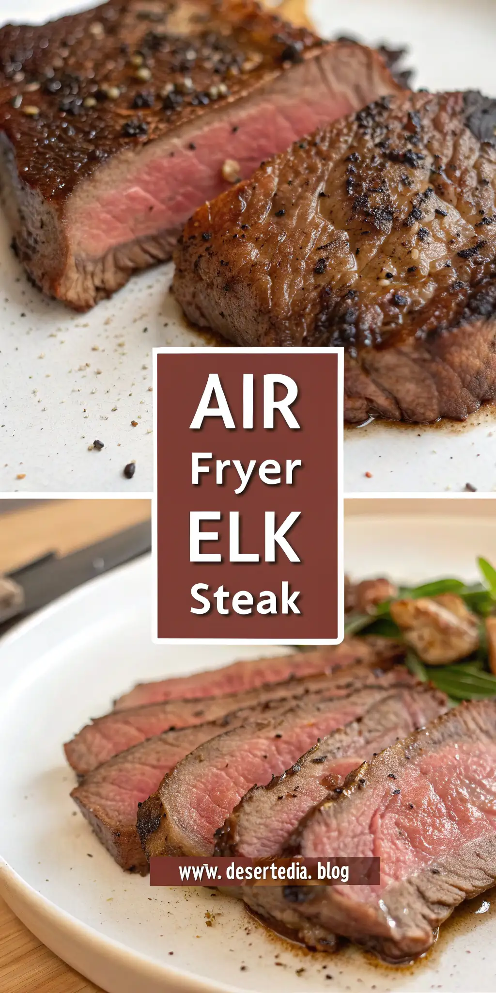 Pinterest image 1 for Air Fryer Elk Steak