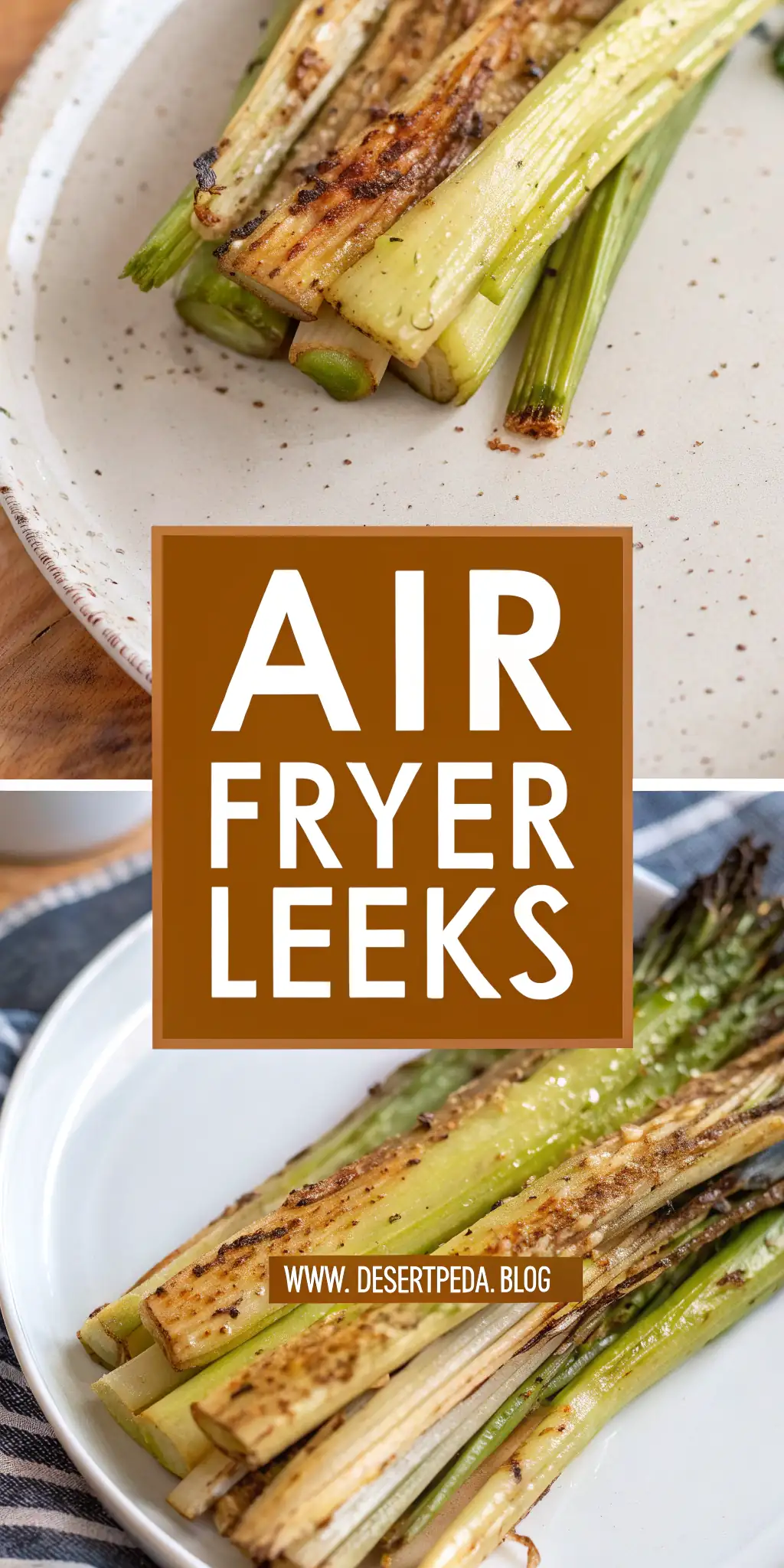 Pinterest image 1 for Air Fryer Leeks