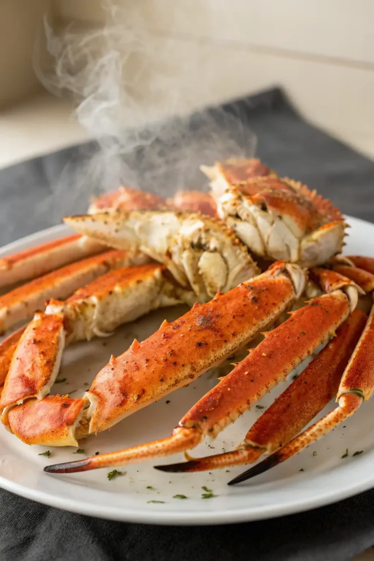 A delicious plate of Air Fryer Crab Legs