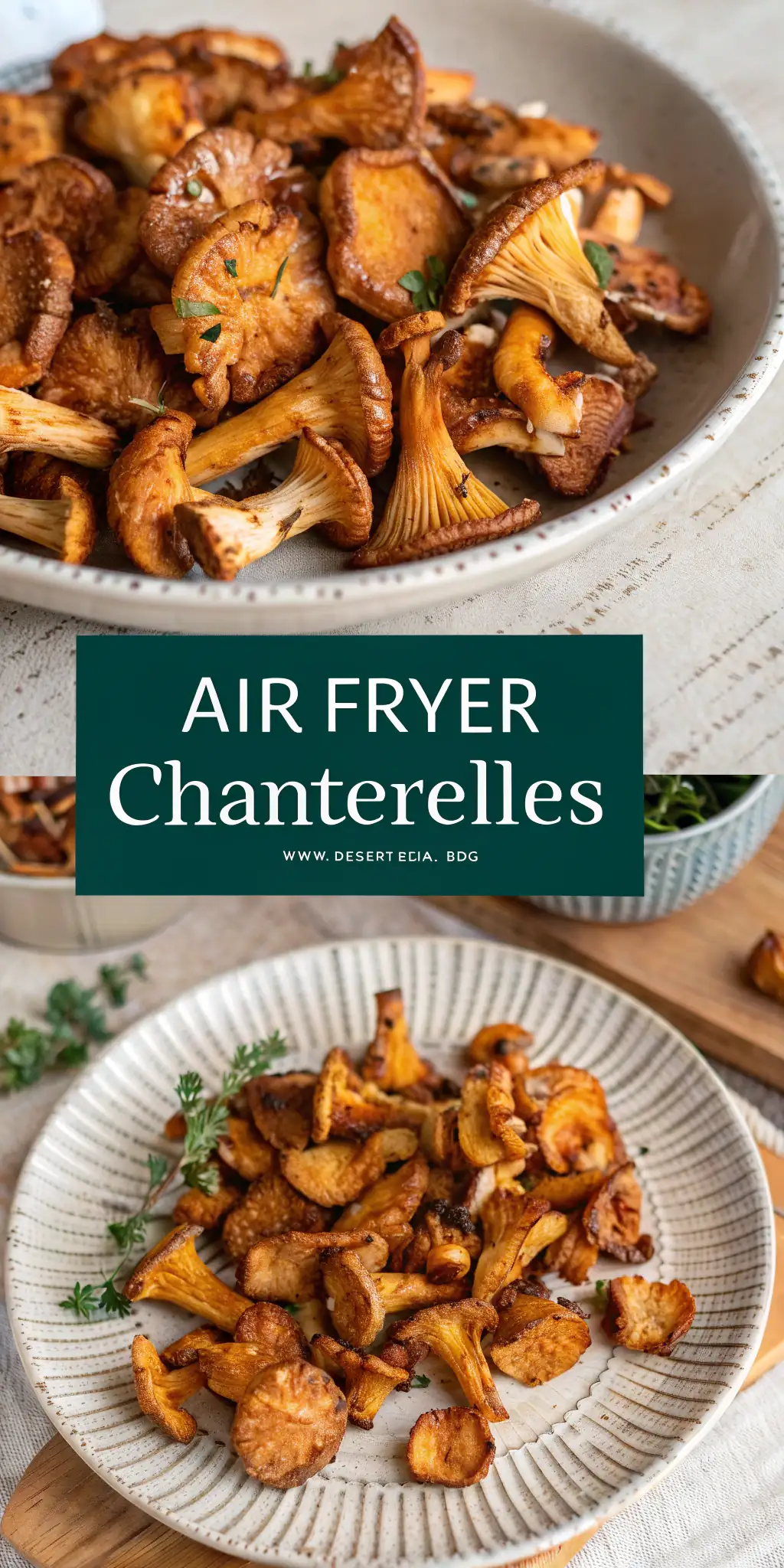 Pinterest image 1 for Air Fryer Chanterelles