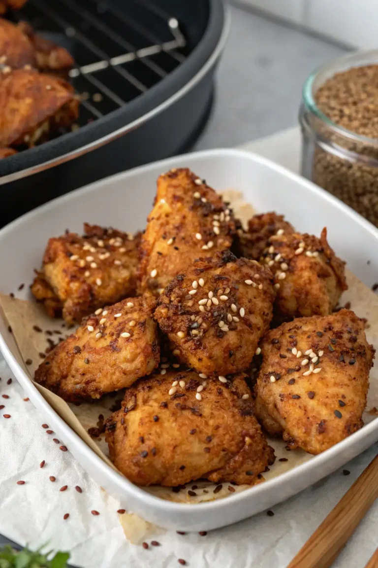 A delicious plate of Air Fryer Chicken Flax Seeds
