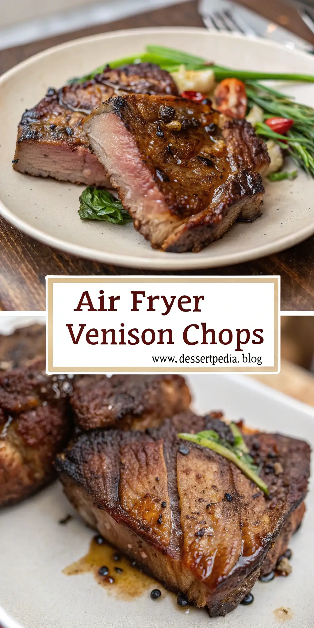 Pinterest image 1 for Air Fryer Venison Chops