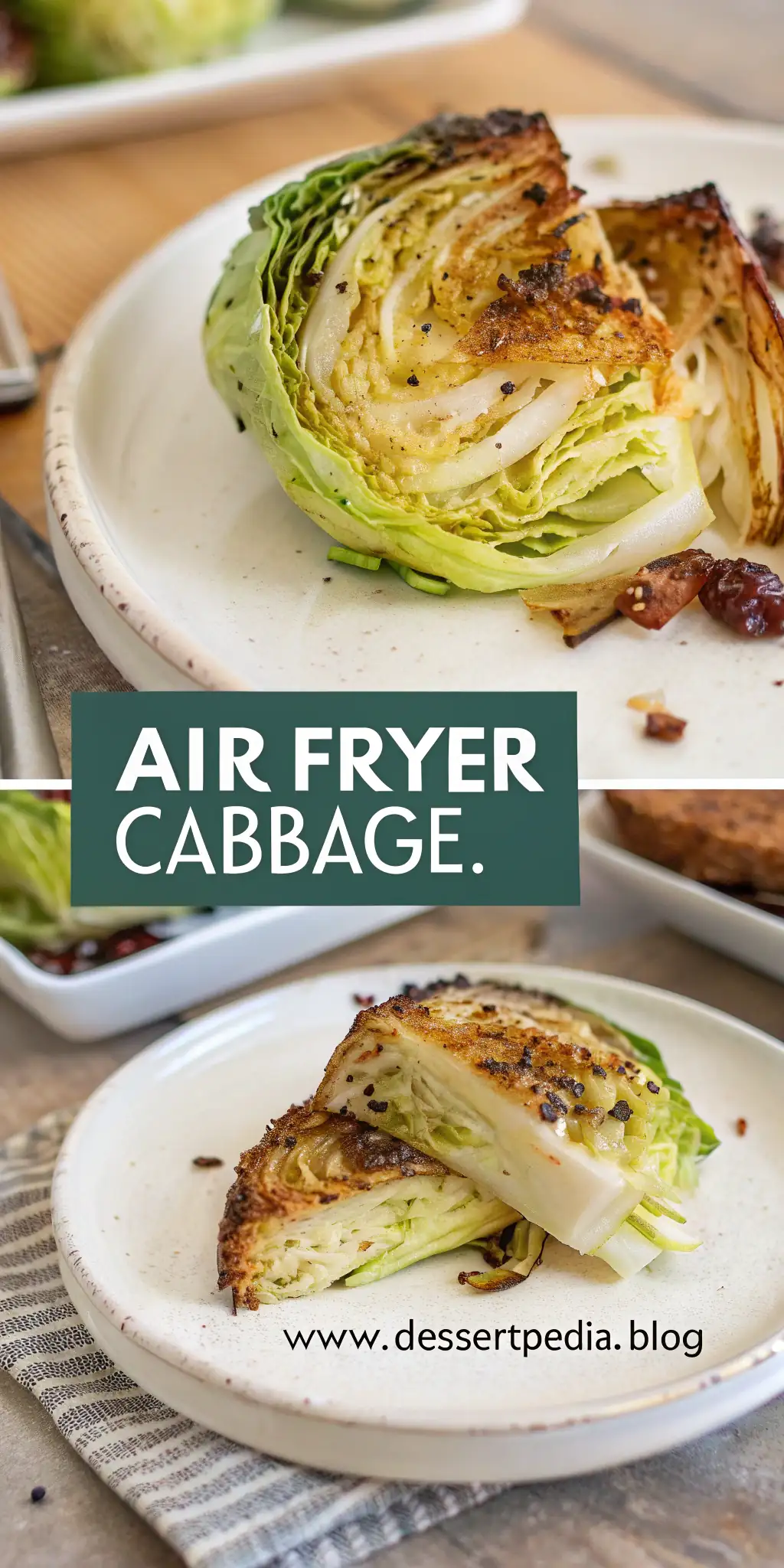 Pinterest image 1 for Air Fryer Cabbage