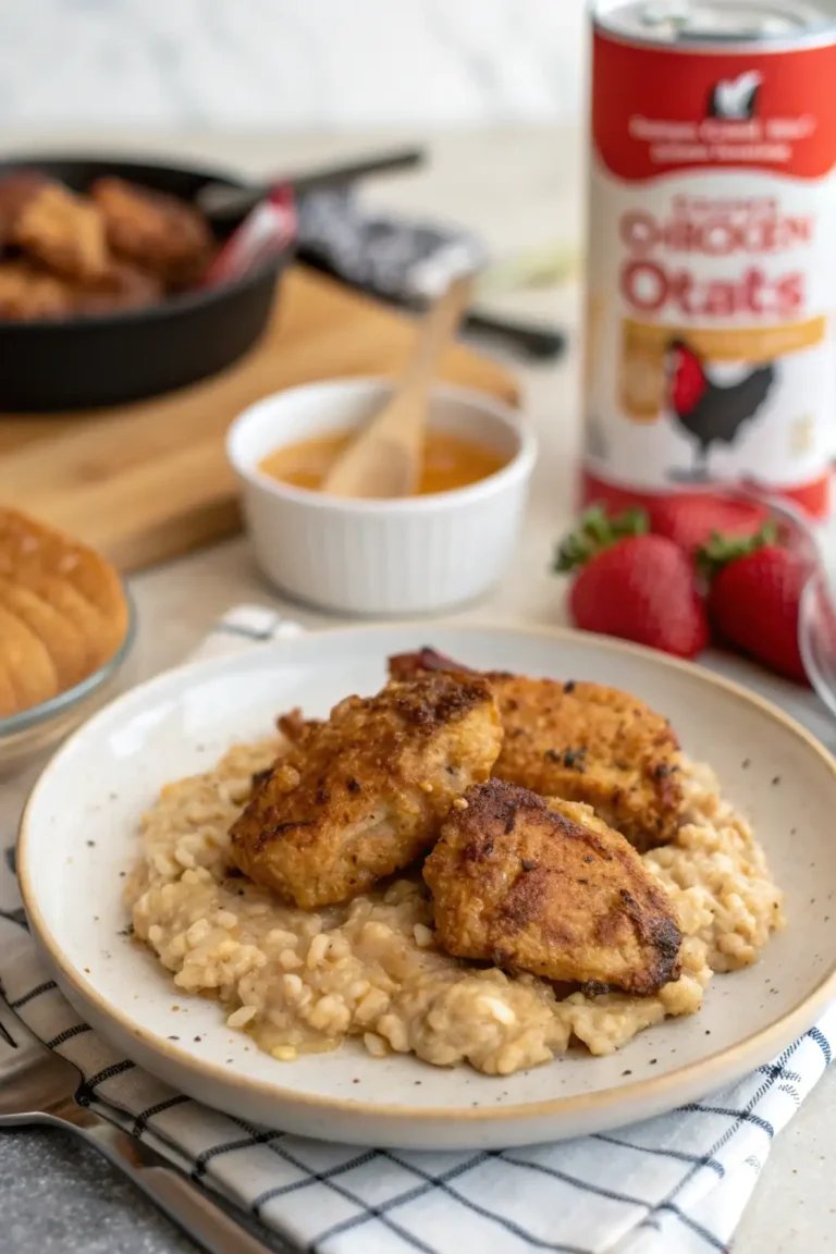 A delicious plate of Air Fryer Chicken Oats