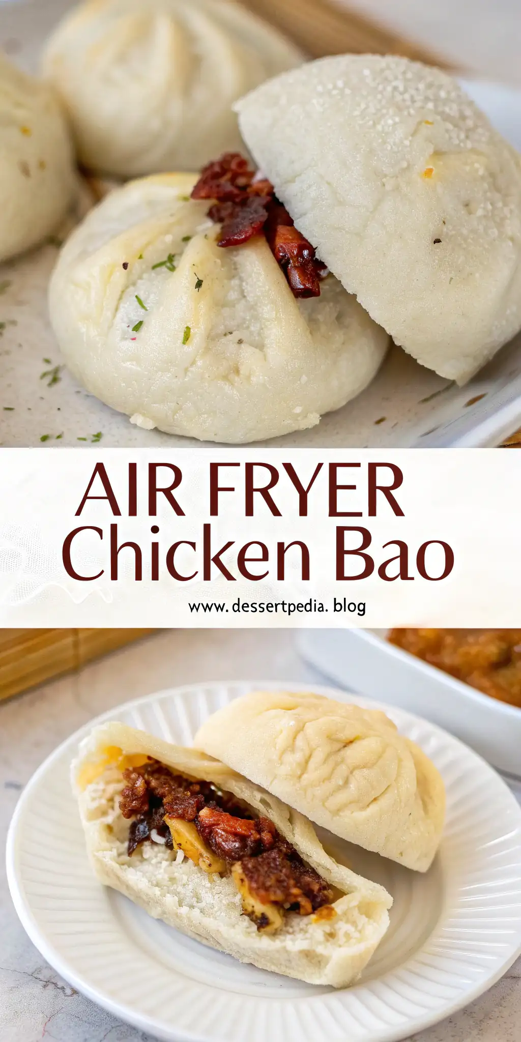 Pinterest image 1 for Air Fryer Chicken Bao