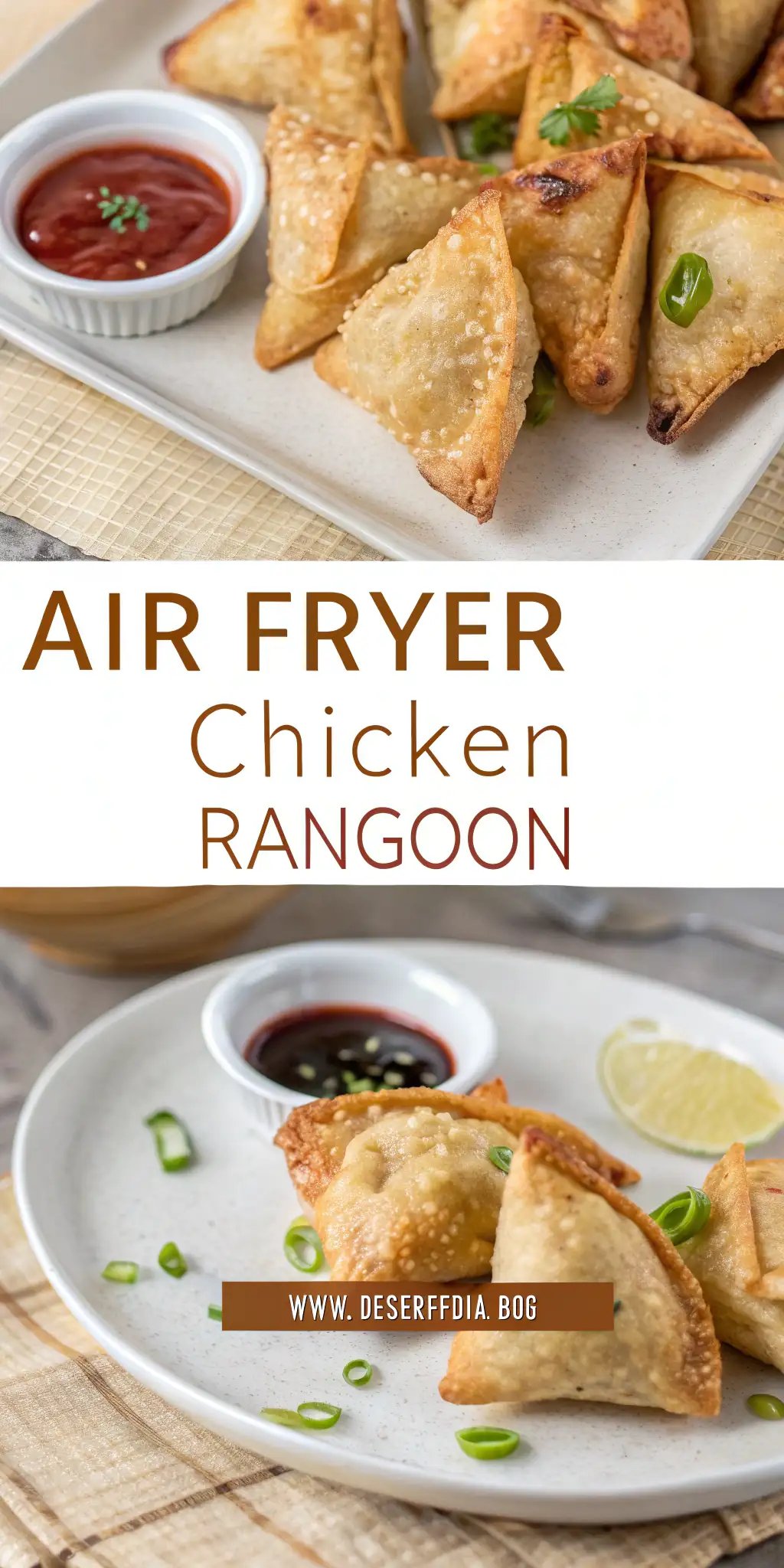 Pinterest image 2 for Air Fryer Chicken Rangoon