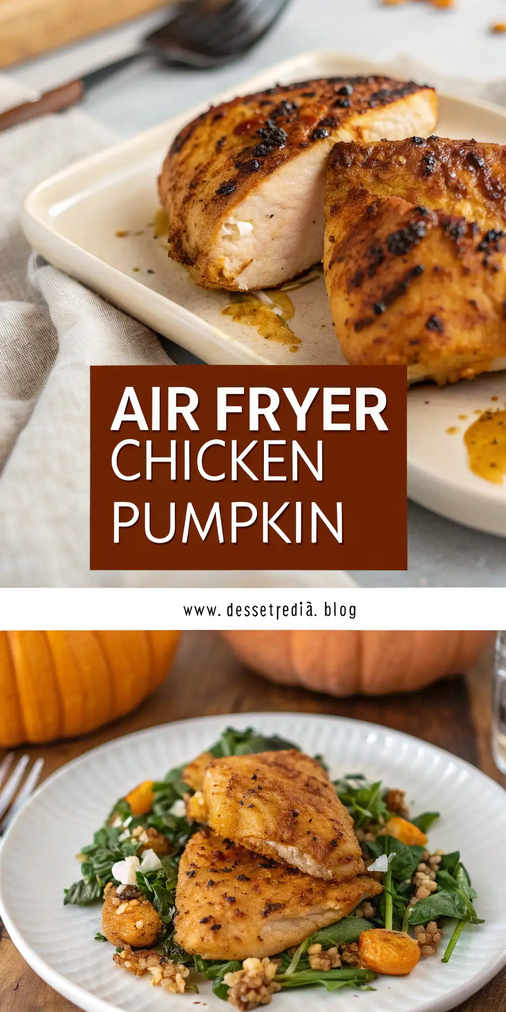 Pinterest image 1 for Air Fryer Chicken Pumpkin