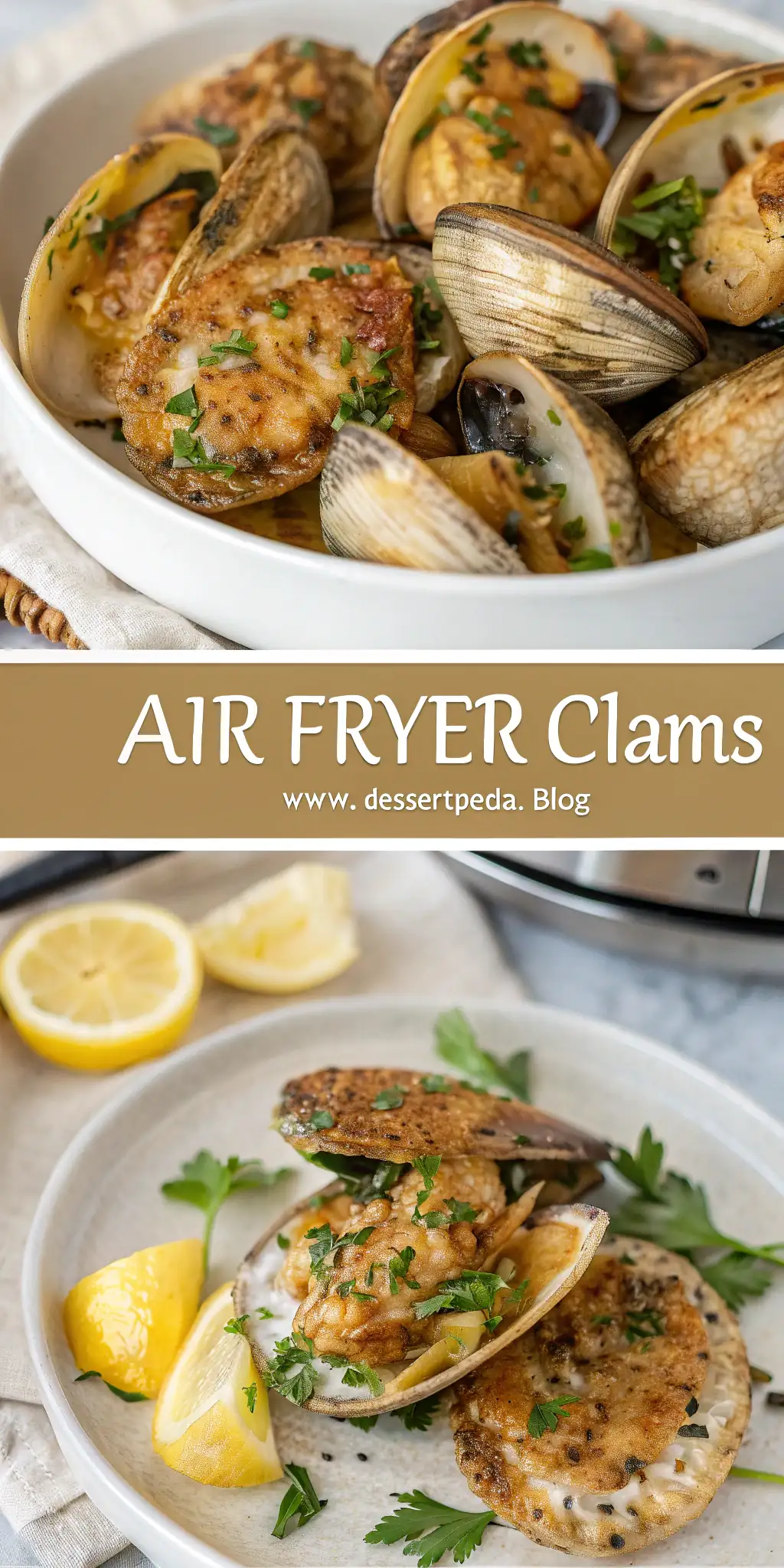 Pinterest image 2 for Air Fryer Clams