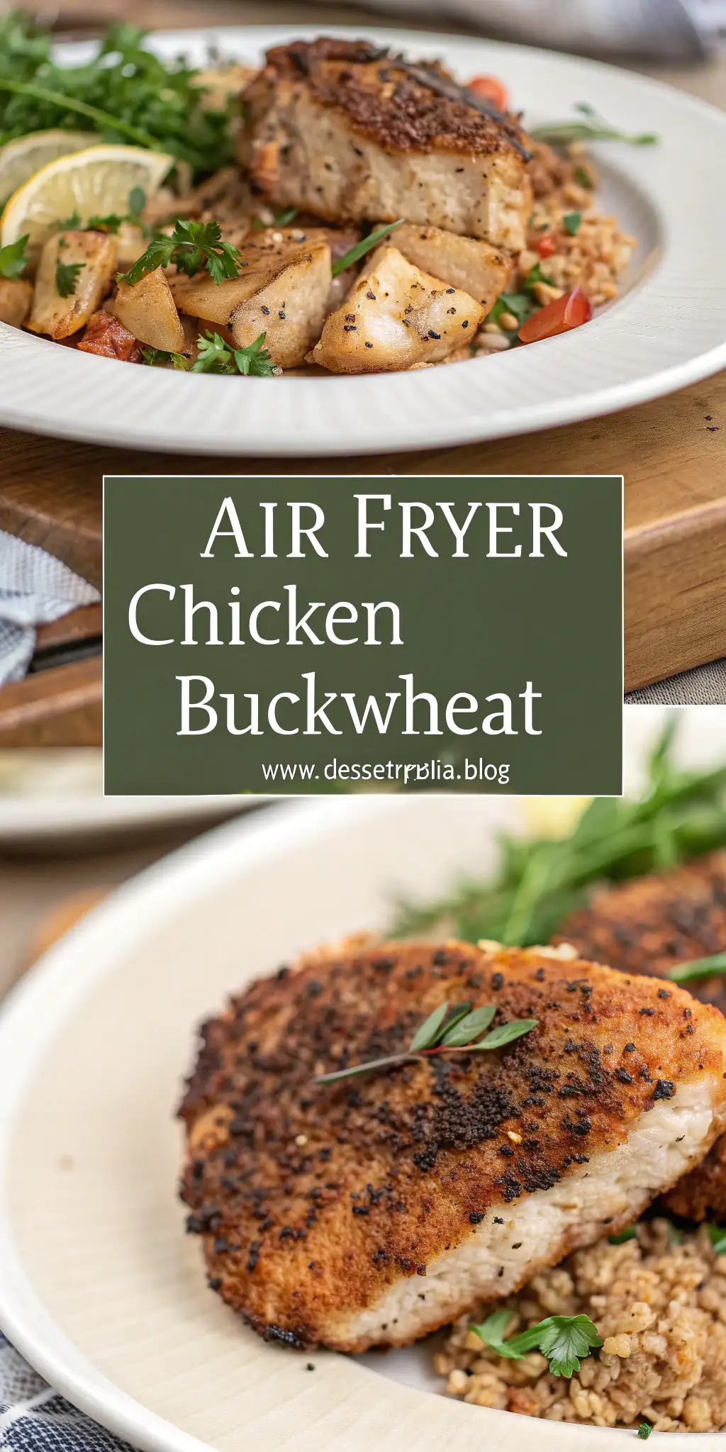 Pinterest image 2 for Air Fryer Chicken Buckwheat