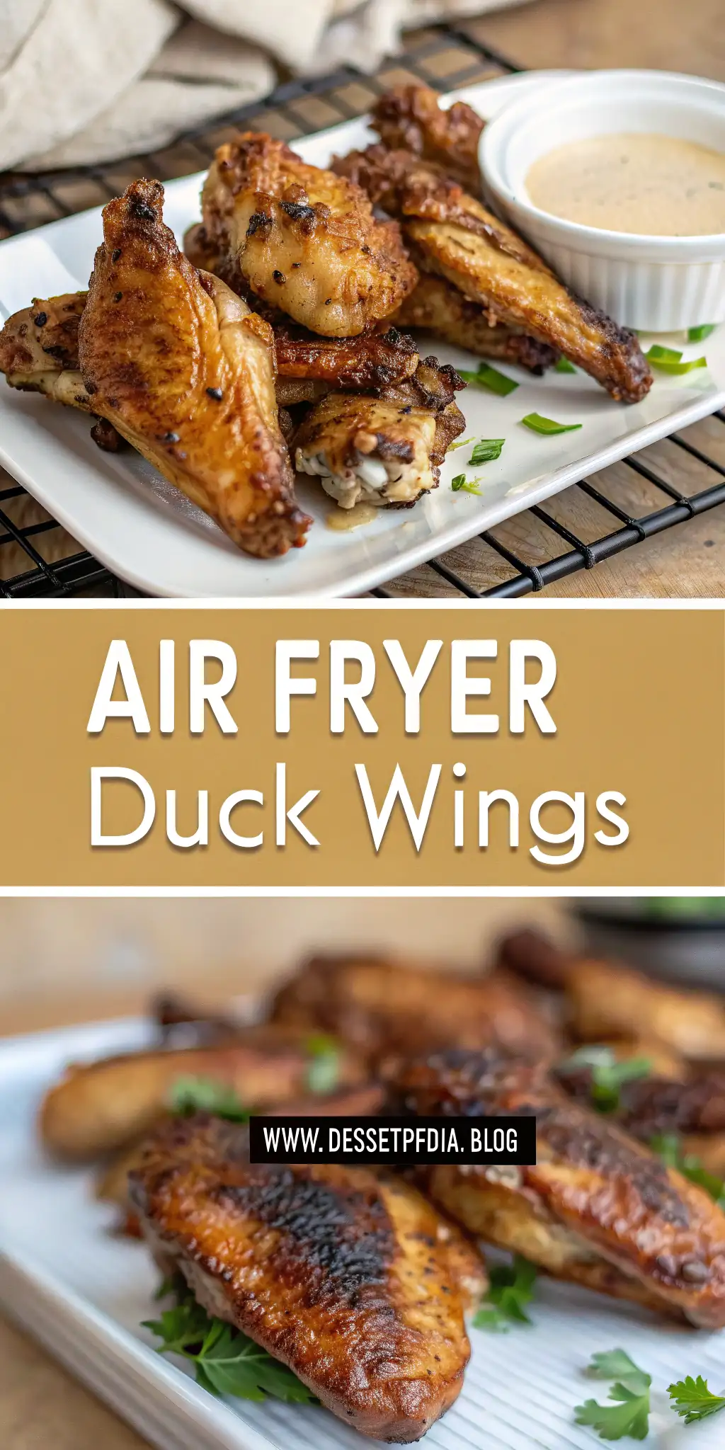 Pinterest image 2 for Air Fryer Duck Wings