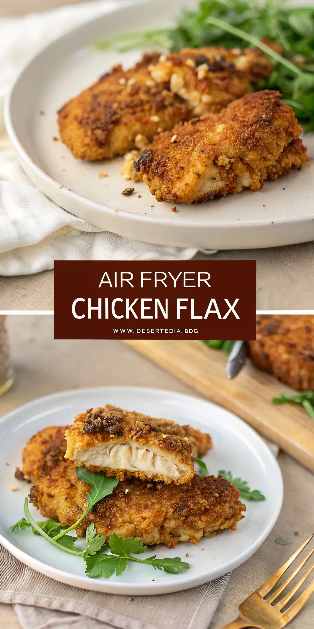 Pinterest image 2 for Air Fryer Chicken Flax