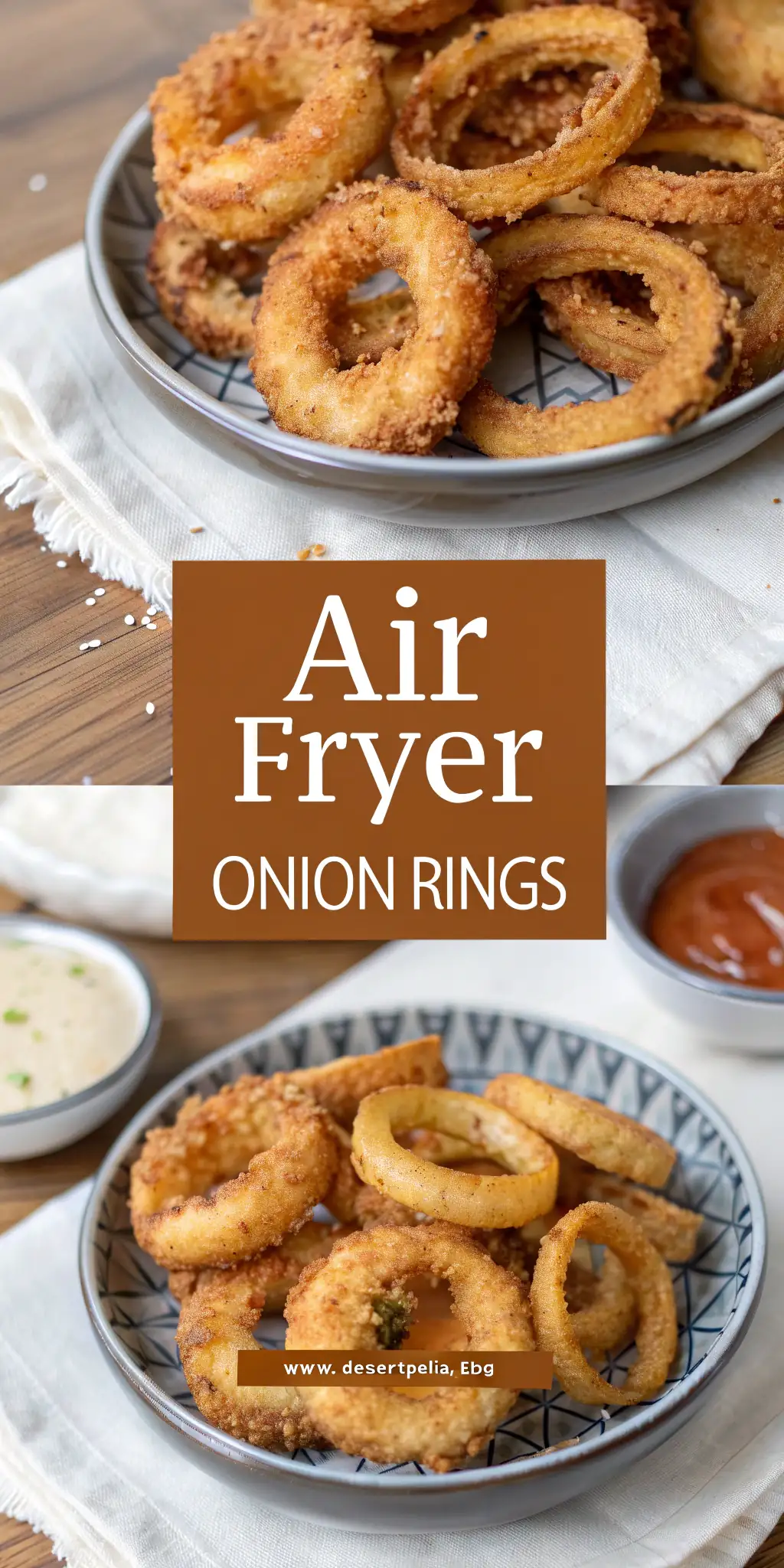 Pinterest image 1 for Air Fryer Onion Rings