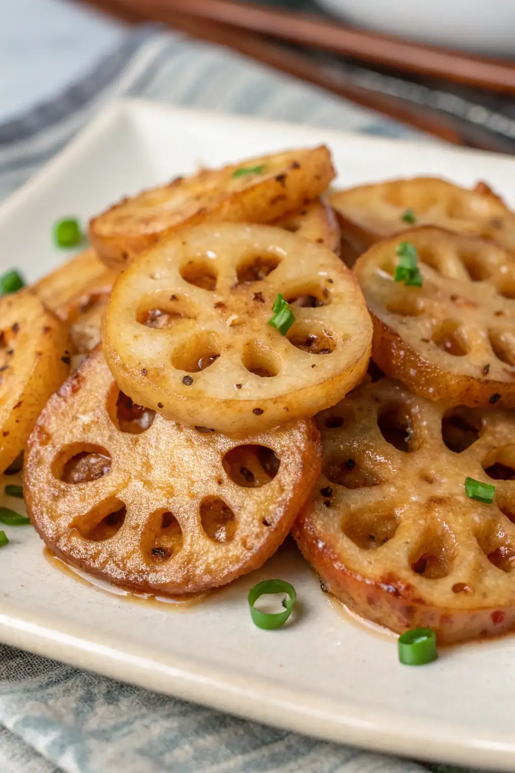 A delicious plate of Air Fryer Lotus Root