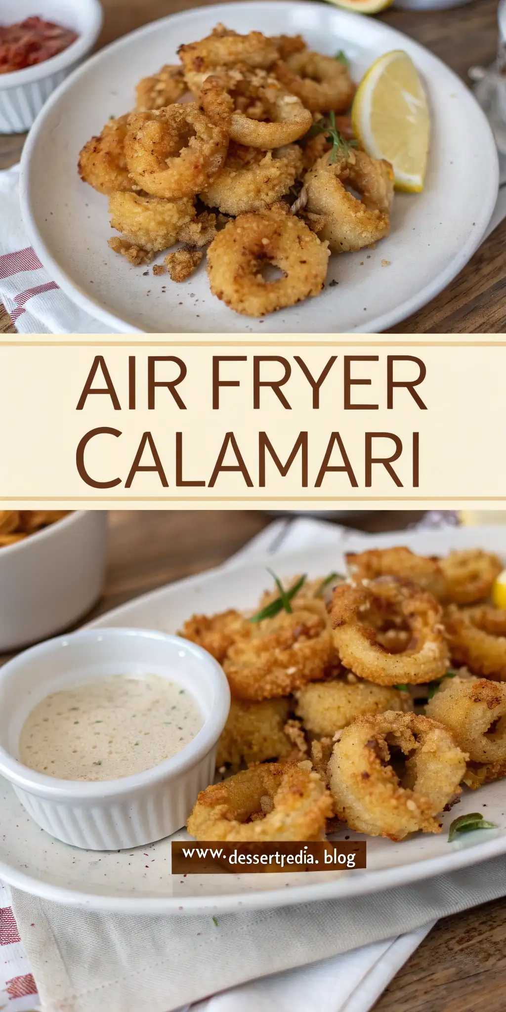 Pinterest image 2 for Air Fryer Calamari