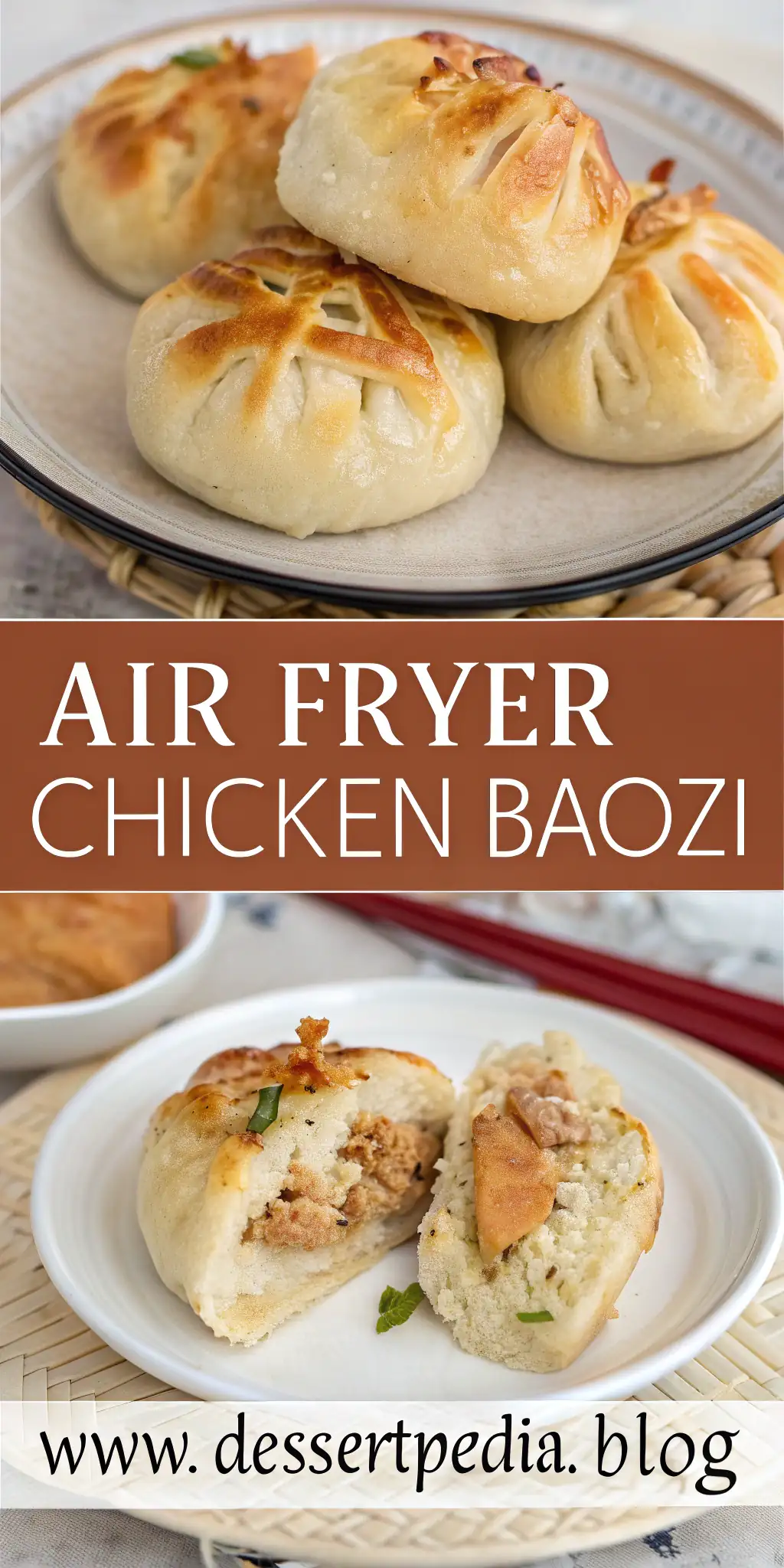 Pinterest image 2 for Air Fryer Chicken Baozi