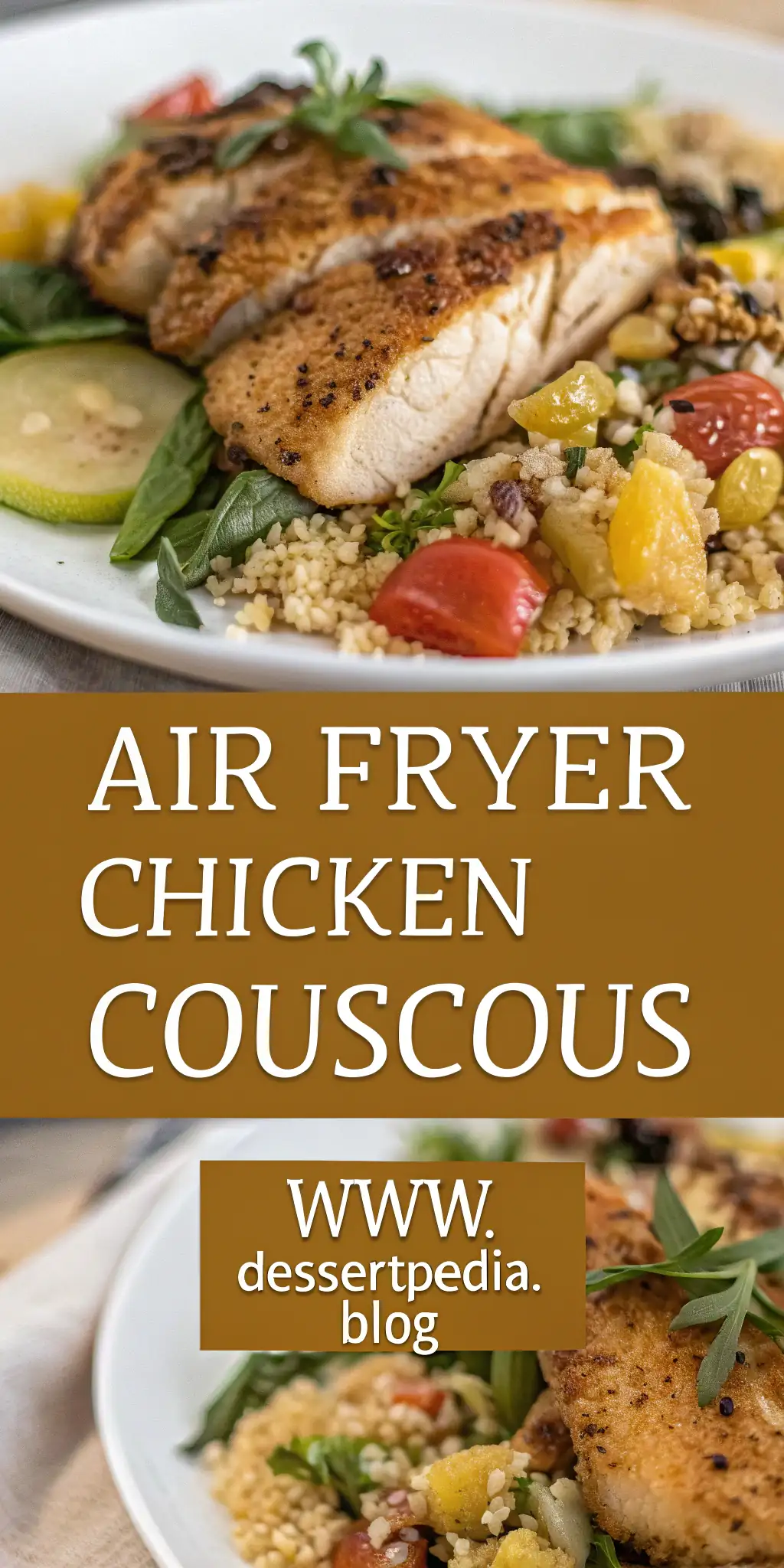 Pinterest image 2 for Air Fryer Chicken Couscous
