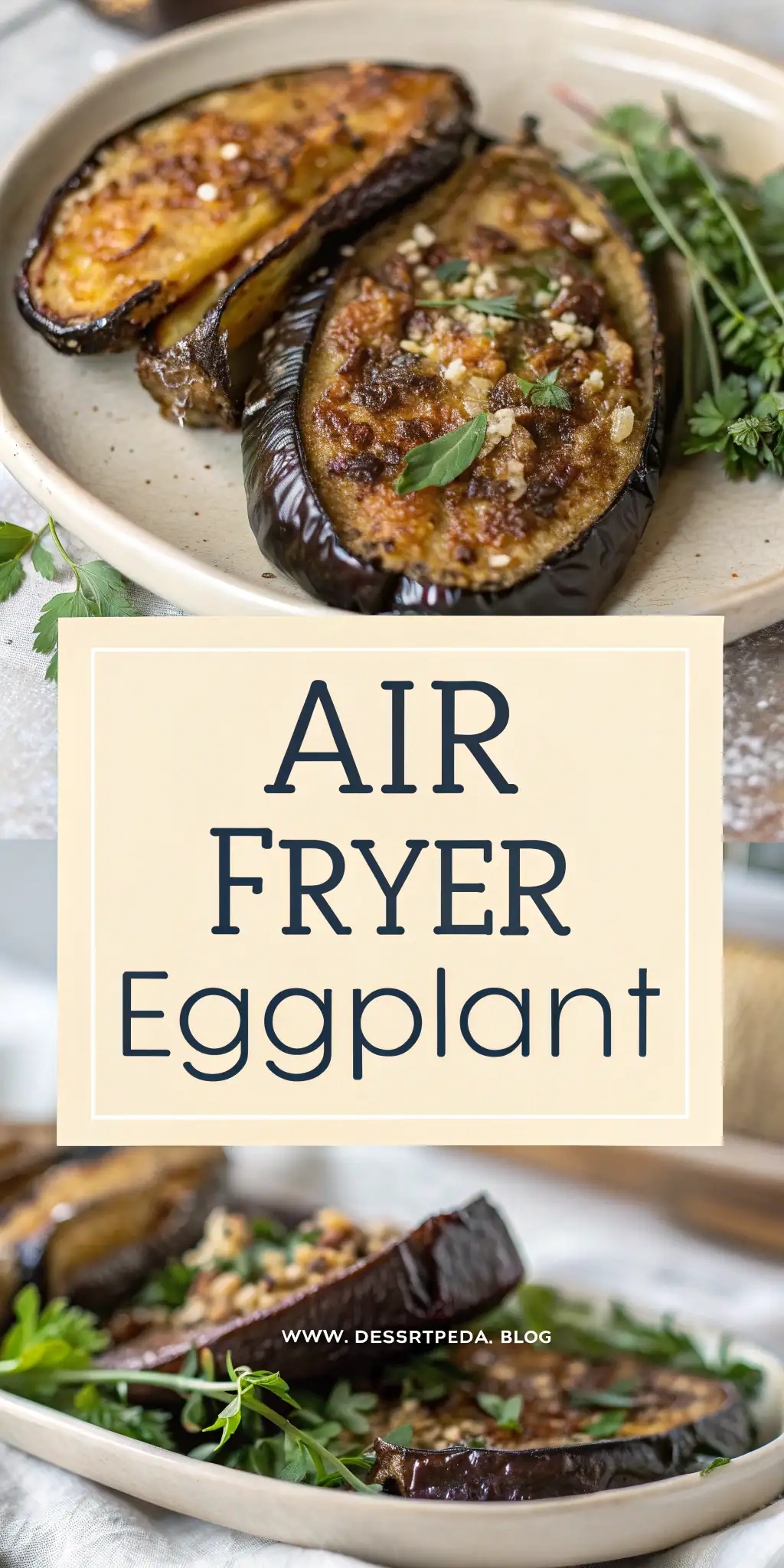 Pinterest image 1 for Air Fryer Eggplant