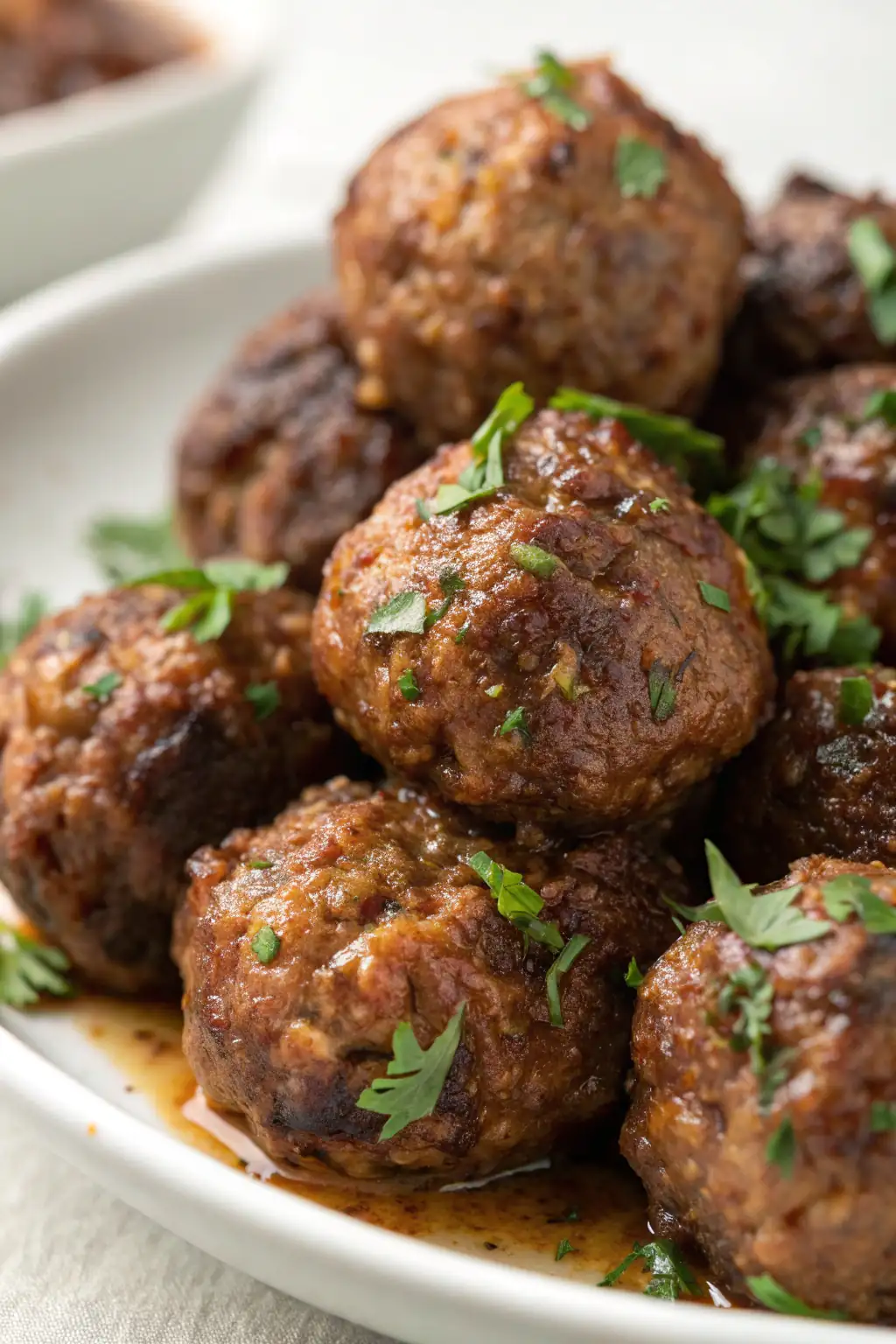 A delicious plate of Air Fryer Beef Meatballs