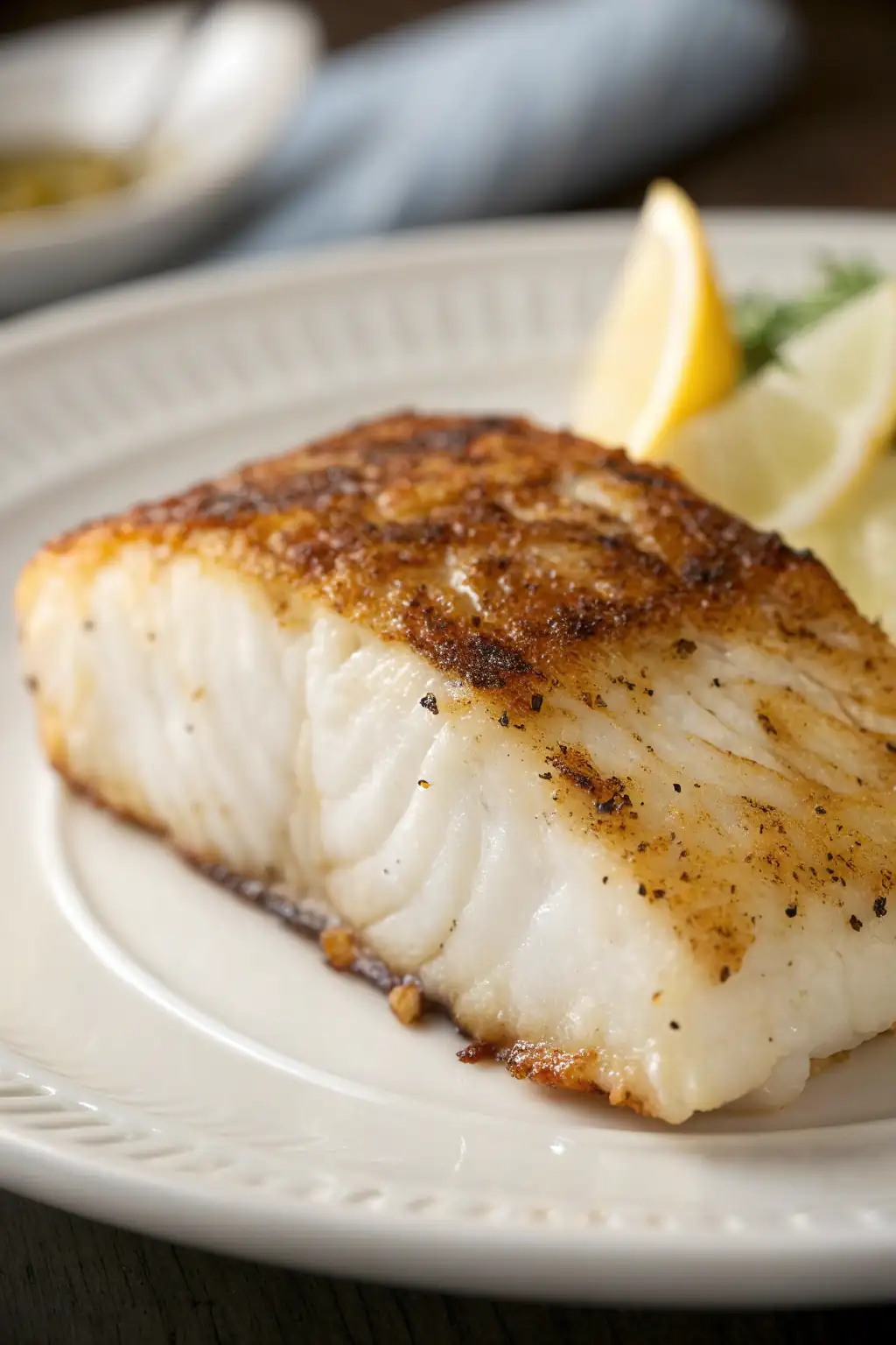 A delicious plate of Air Fryer Halibut